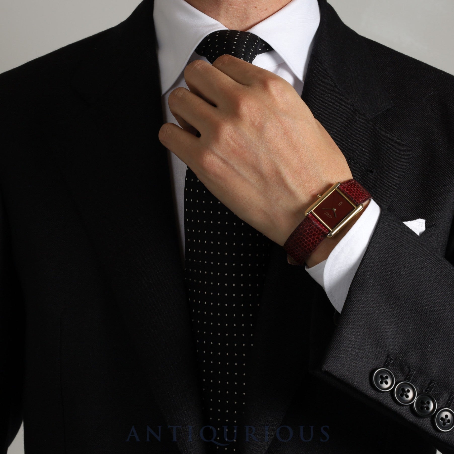 カルティエ マストタンク LM 681006 クォーツ Cal.81 SV925 純正革ベルト 純正尾錠(GP) ボルドー文字盤 箱 冊子 オーバーホール済み