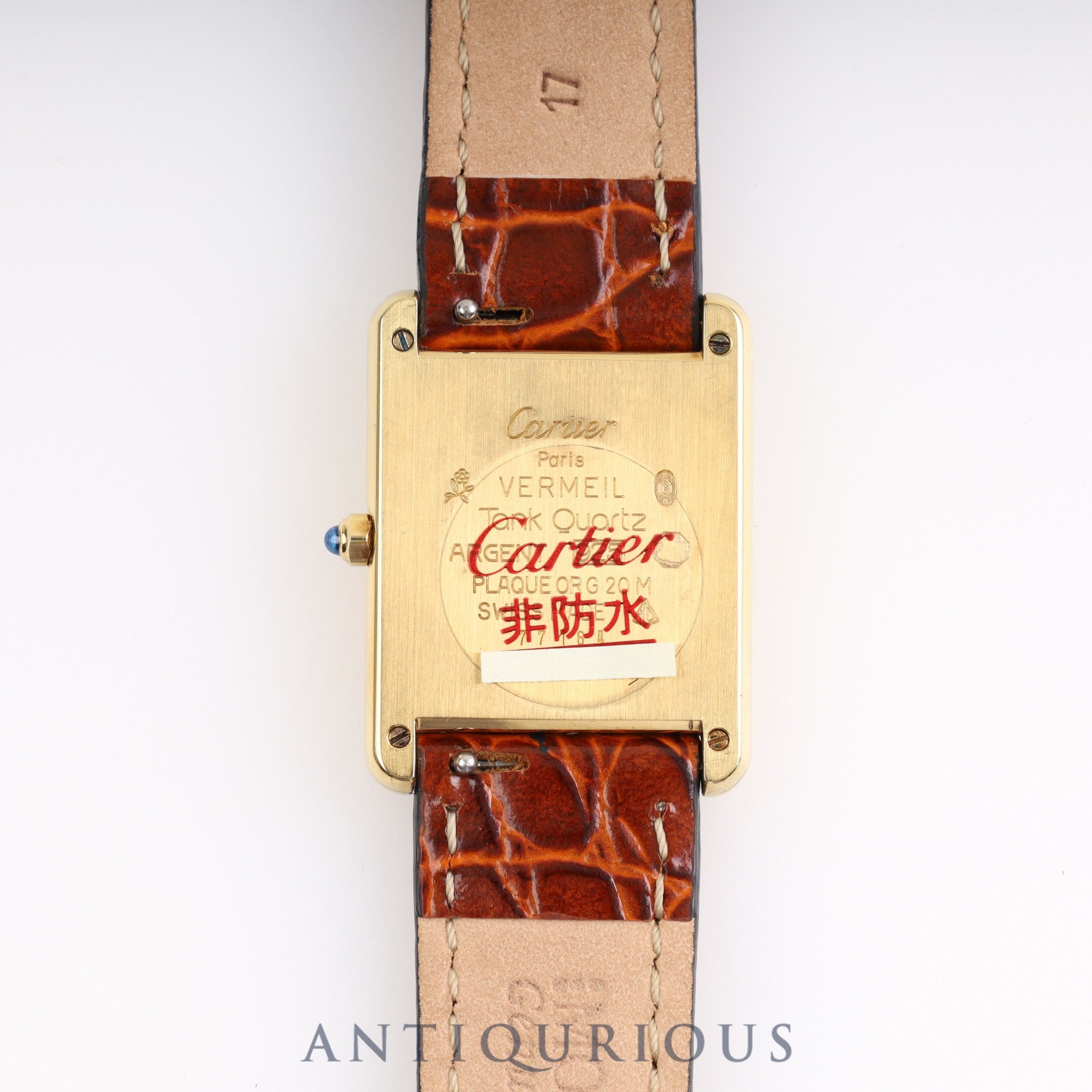Cartier Must Tank LM QZ 6 81006 SV925 Leather Genuine Buckle Ivory Dial Box Warranty (1987)