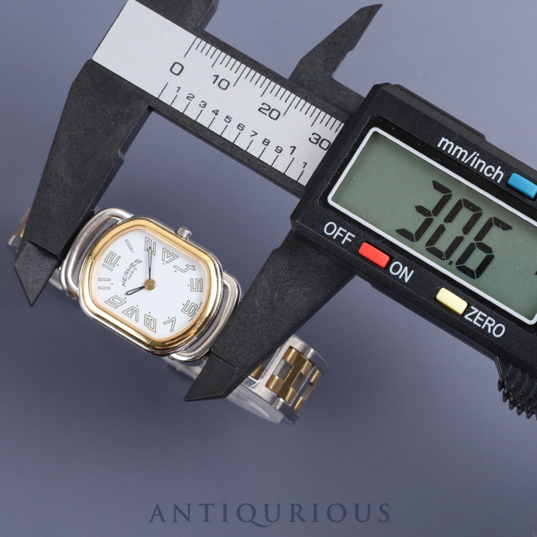 Hermes Rally RA1.220 Quartz Cal.976.001 SS/GP White Dial Overhauled