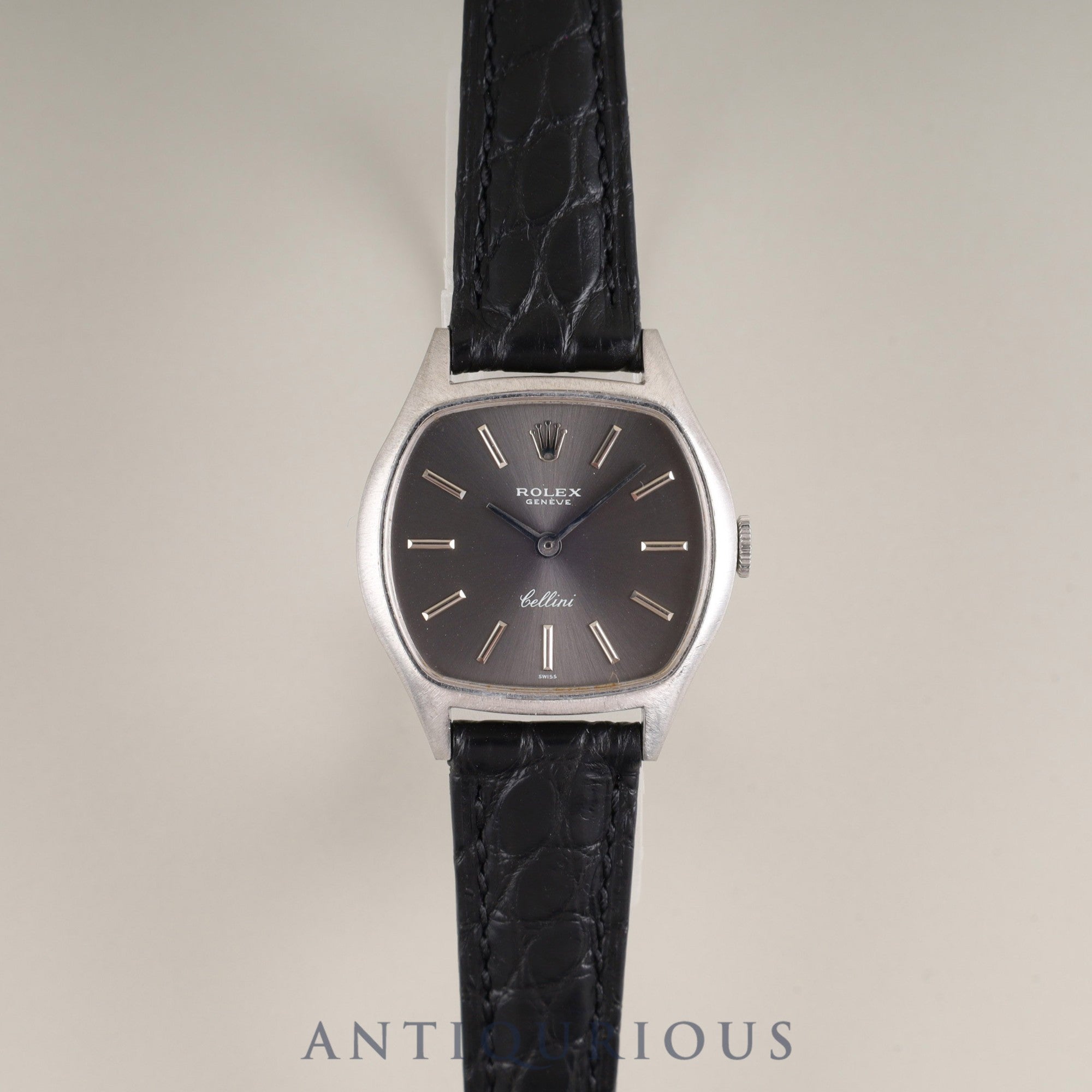 Rolex Cellini 3801 Manual winding Cal.1600 750 Leather Genuine buckle (SS) Grey dial No. 25 (1968) Overhauled
