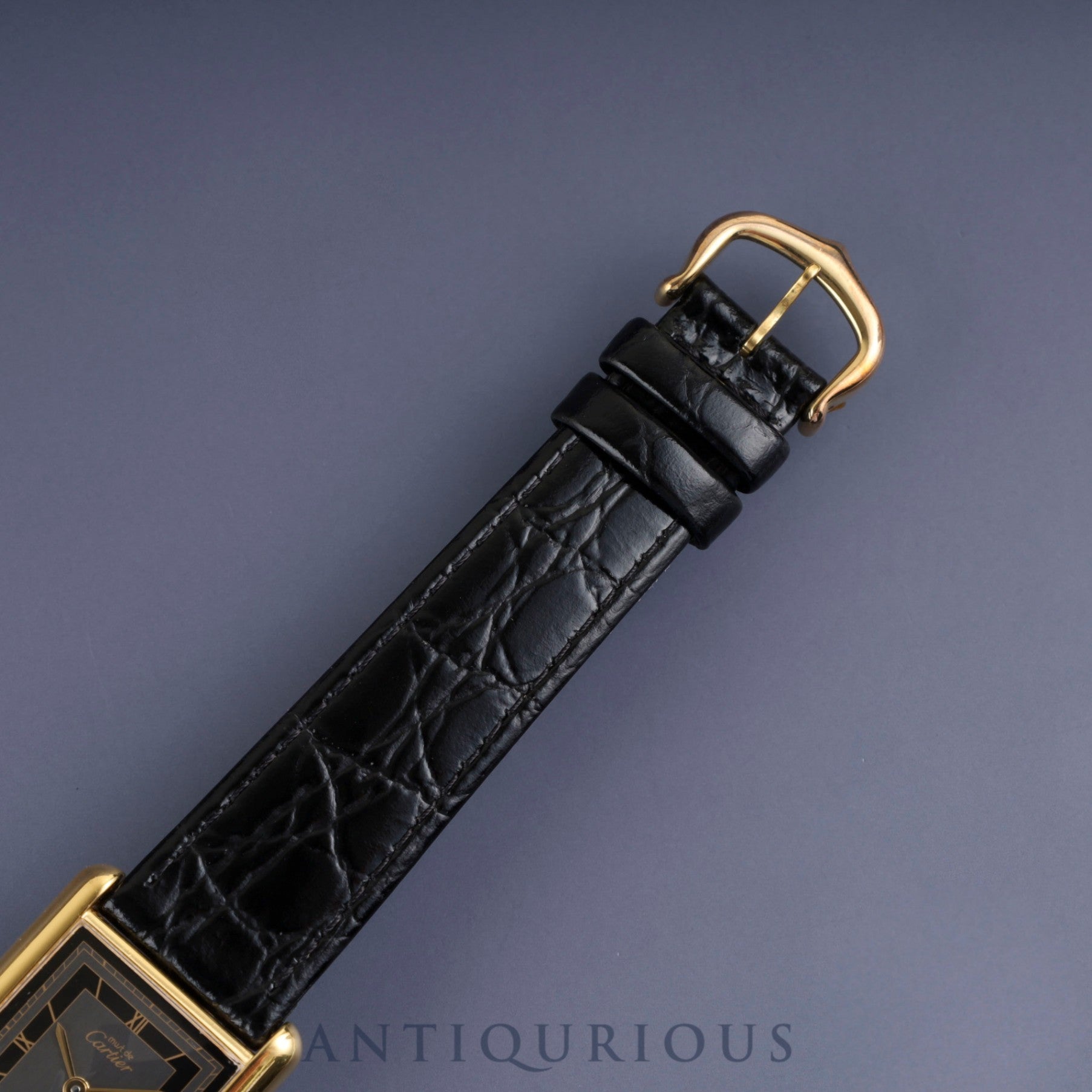 カルティエ マストタンク LM 6 81006 クォーツ Cal.- SV925 革 純正尾錠(GP) グレー飛びローマン文字盤(SWISS MADE表記)1982年頃~1995年頃 カルティエブティックにてコンプリートサービス済み 新品仕上げ済み