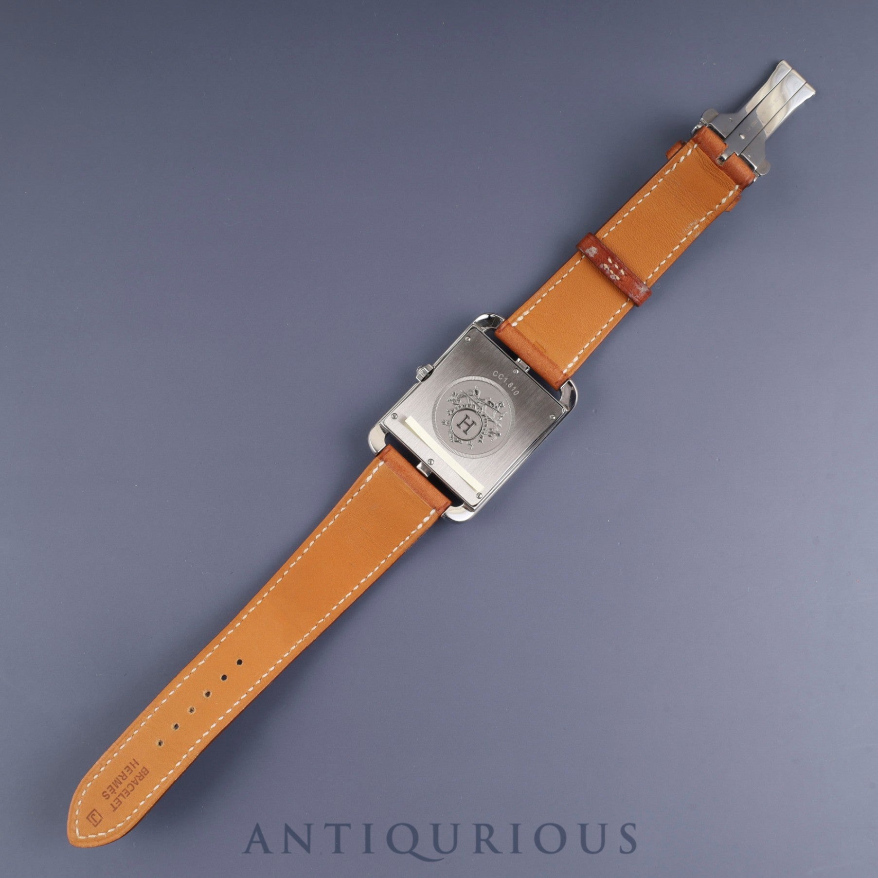 エルメス ケープコッド CC1.810 クォーツ SS 純正革ベルト(□J刻印:2006年、使用感あり)純正バックル(SS) シルバー文字盤 箱 保証書(2007年) オーバーホール済み