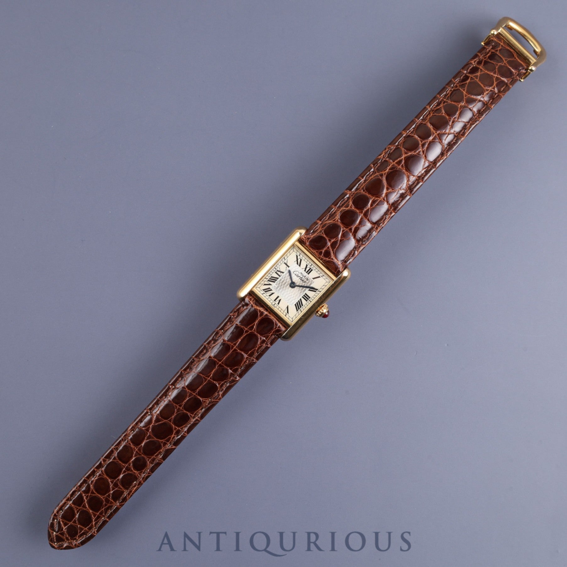 カルティエ マストタンク SM 150周年記念モデル W1010195 クォーツ Cal.057 SV925 革 純正尾錠 Dバックル(GP) ホワイトローマン文字盤 1997年 箱 保証書 オーバーホール済み