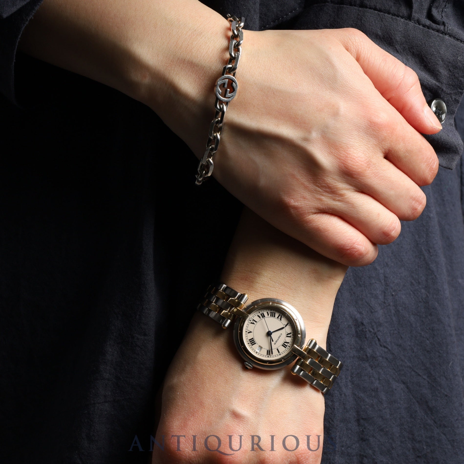 Cartier Panthere Vendome LM 83084242 / 183964 Quartz SS / YG White Roman dial Booklet Complete service (full maintenance) completed at Cartier boutique