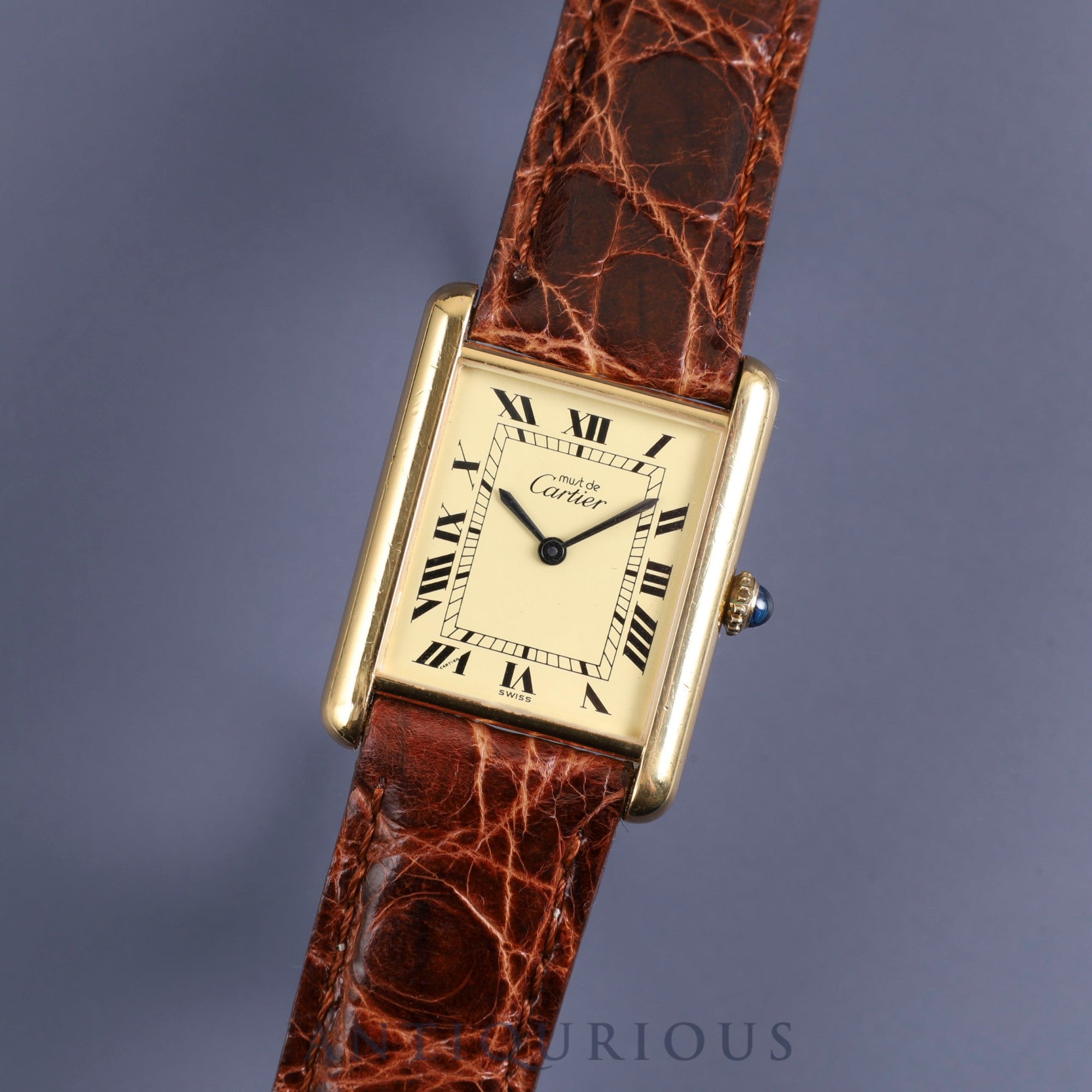 カルティエ マストタンク LM 手巻き Cal.78-1 SV925 革 純正尾錠（GP  