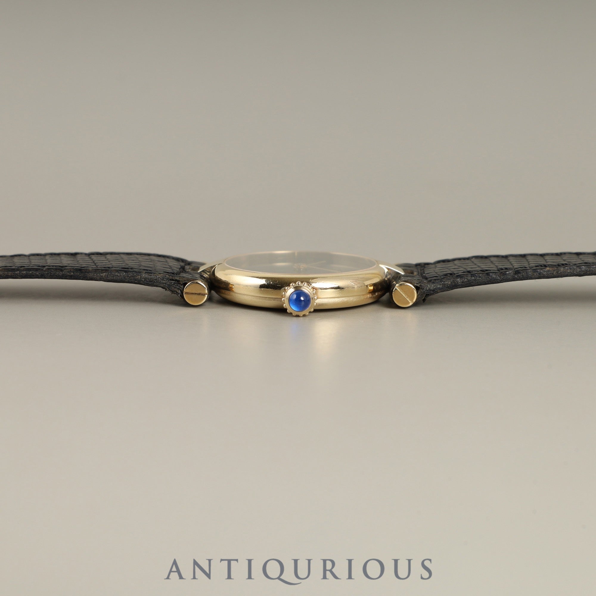 カルティエ マスト ヴァンドーム VLC SM 18 クォーツ Cal.- SV925 純正革ベルト 純正尾錠(GP) オニキス文字盤 カルティエブティックにてコンプリートサービス済み