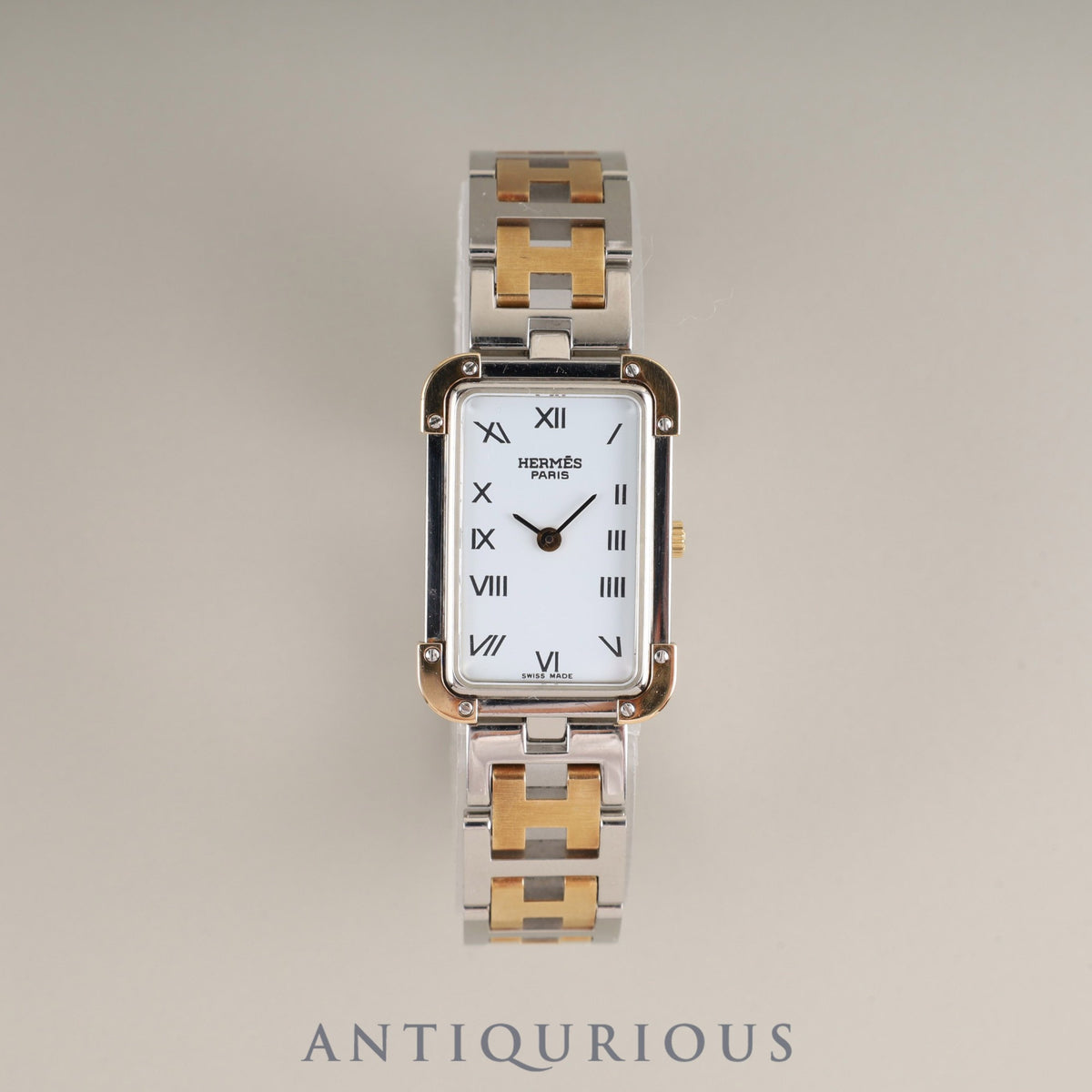 Hermes Cloajour CR1.220 Quartz Cal.976.001 SS/GP SS/GP White Dial Overhauled
