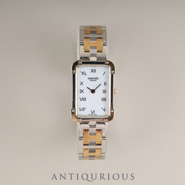 エルメス クロアジュール CR1.220 クォーツ Cal.976.001 SS/GP SS/GP ホワイト文字盤 オーバーホール済み