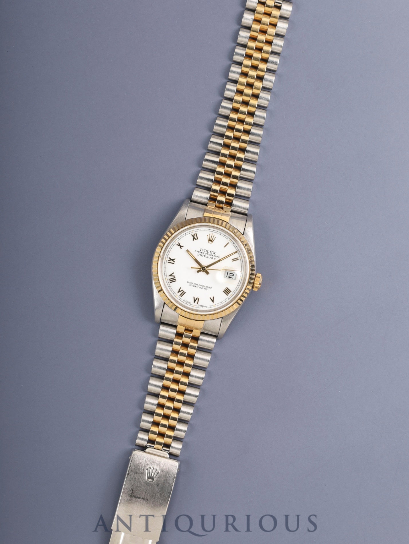 ロレックス デイトジャスト 16233 自動巻き Cal.3135 SS/YG SS/YG ホワイト 文字盤 X番台(1991年)外箱 保証書(1994年) オーバーホール済み