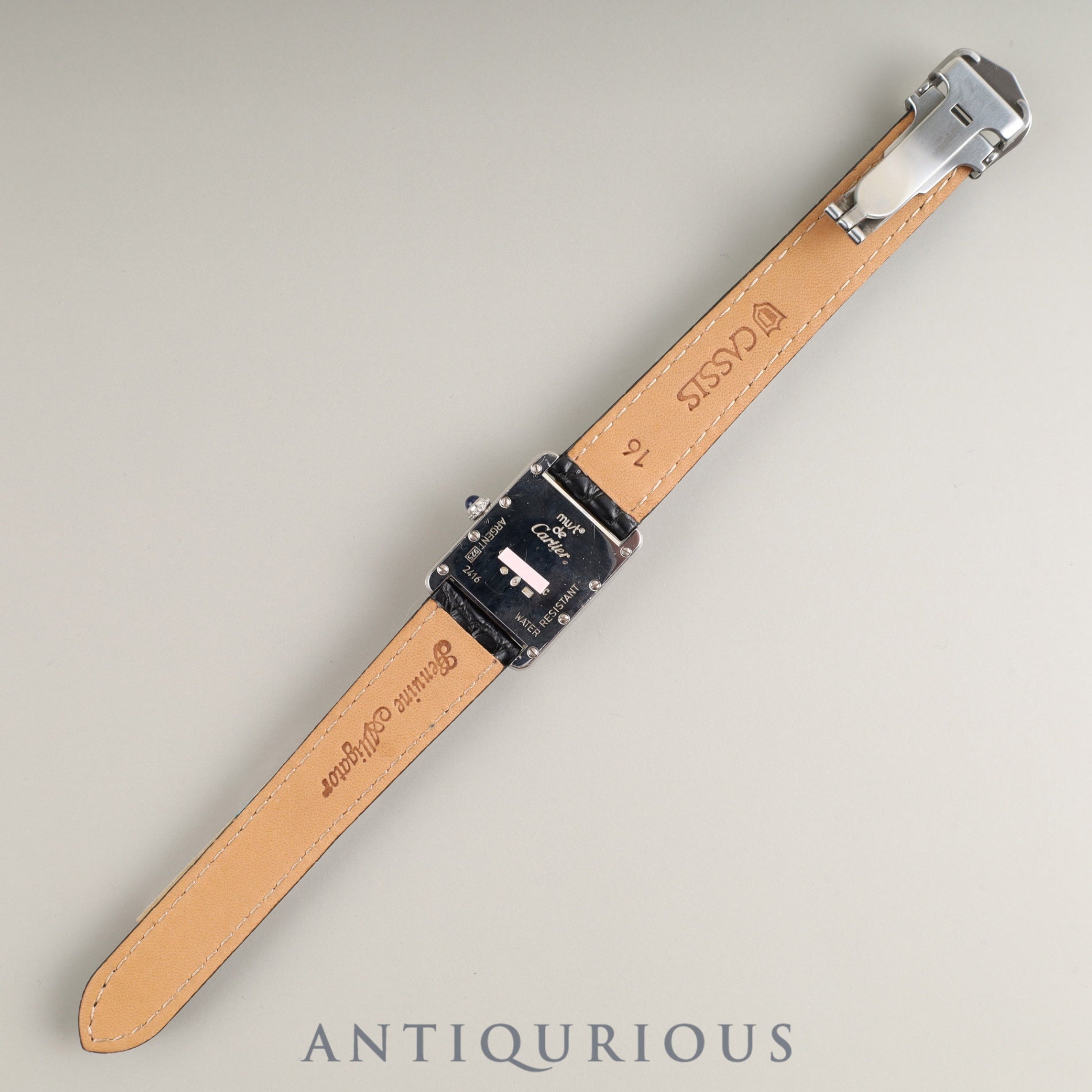 カルティエ マストタンク MM 2416 クォーツ Cal.057 SV925 革 純正Dバックル(SS) テレフォンCC文字盤 オーバーホール済み