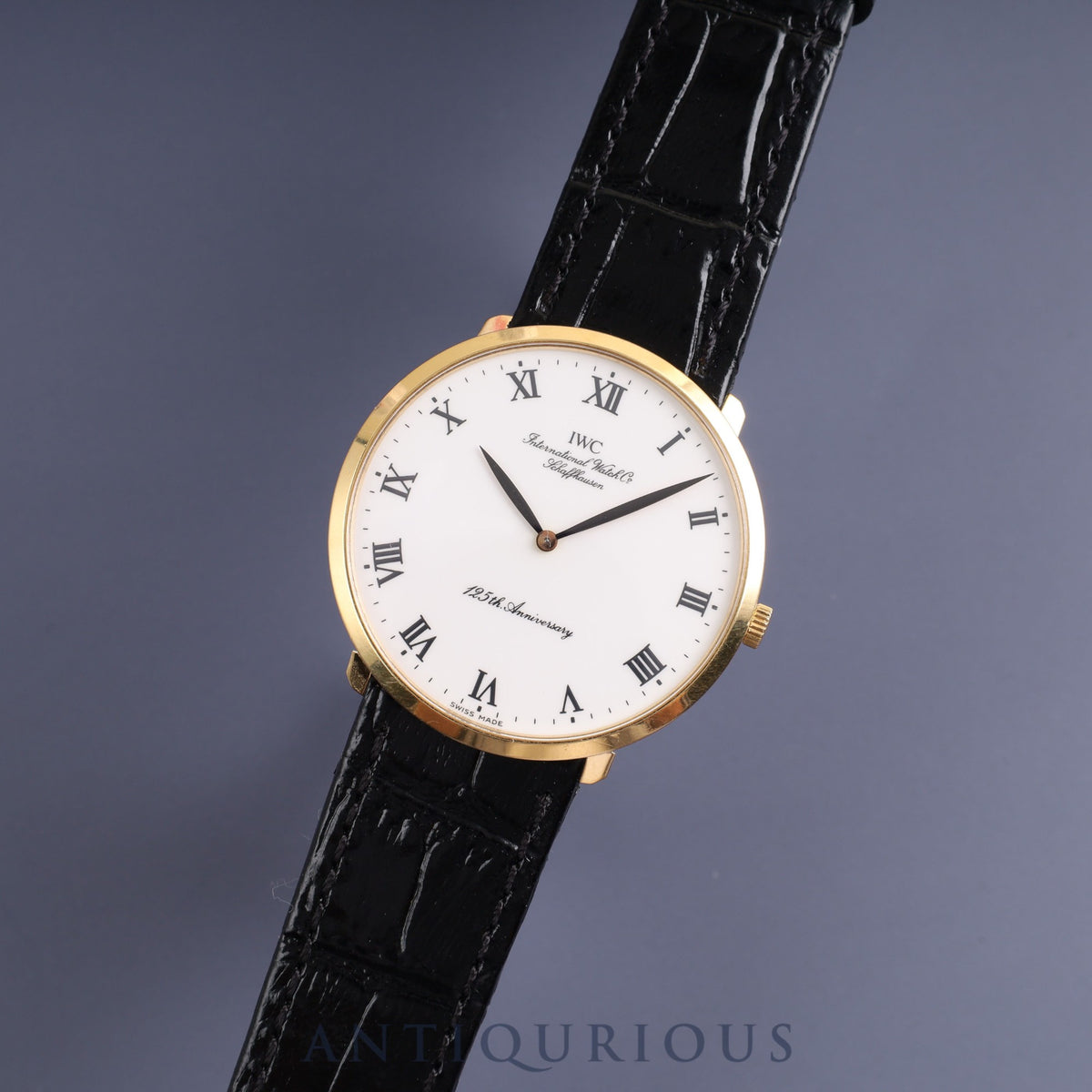 IWC Portofino 2411 125th Anniversary Edition, Manual Winding, Cal. 1852, 750YG, Leather Strap, Original Pin Buckle (750YG), White Dial, 34.0mm, Overhauled.