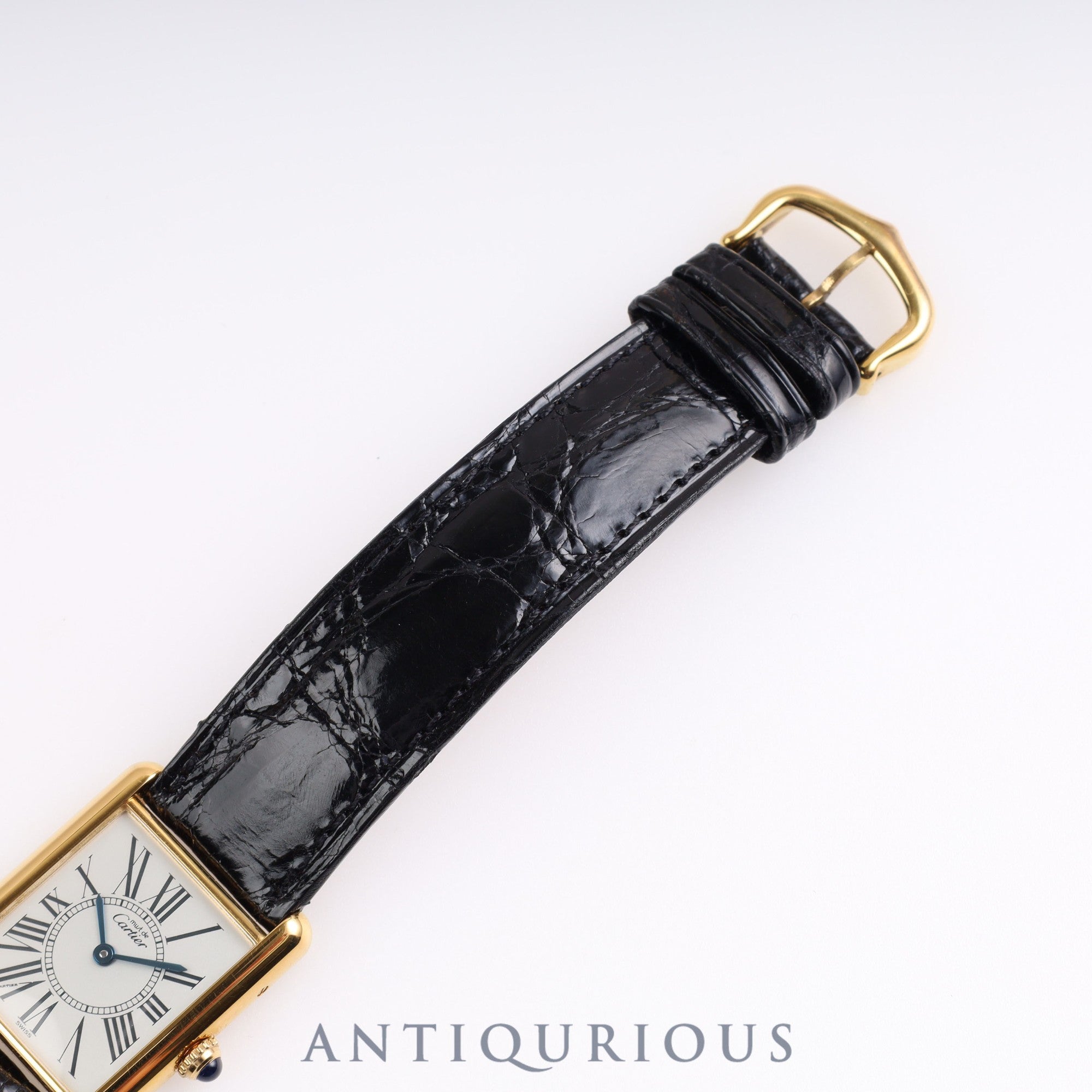 Cartier Must Tank LM QZ 590005 SV925 Leather Opalan Dial Box Warranty (1995)