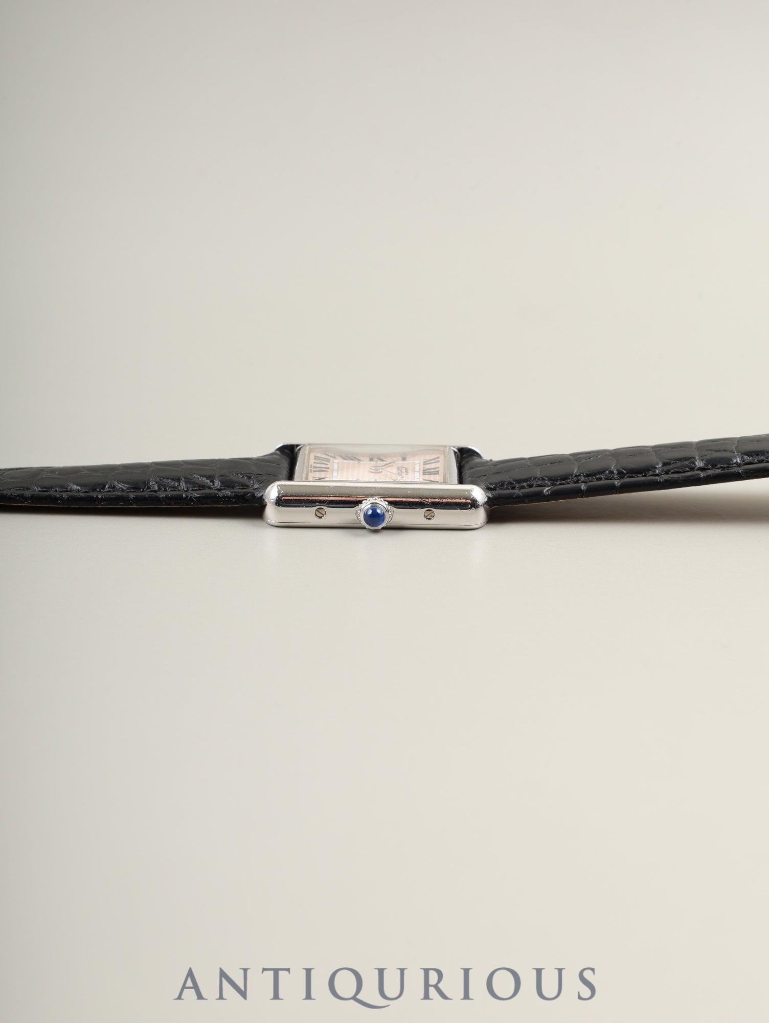 カルティエ マストタンク MM W1016130 / 2416 クォーツ Cal.057 SV925 革 純正Dバックル(SS) ピンクローマン(クリスマス限定)文字盤 オーバーホール済み