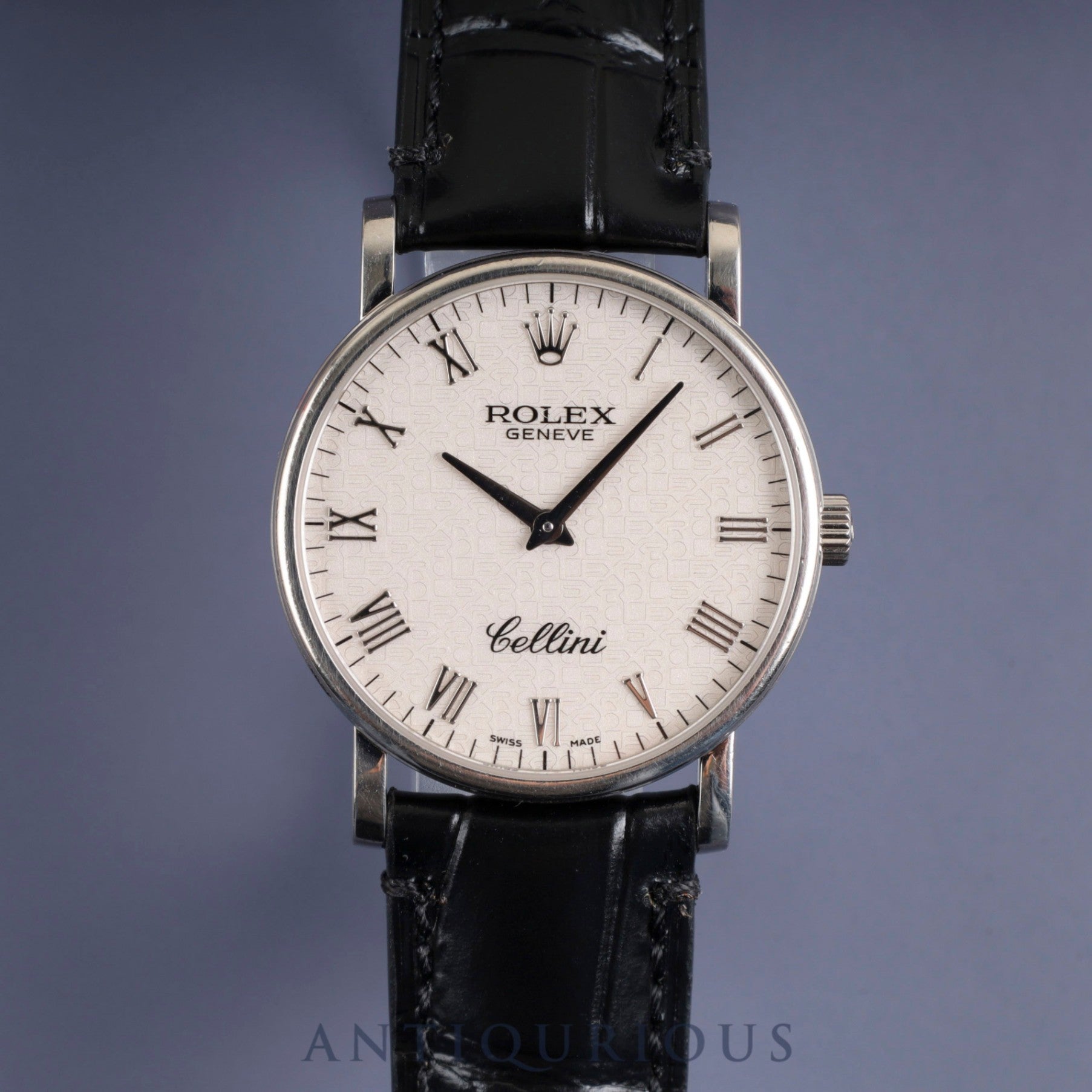 ロレックス チェリーニ 5115 手巻き Cal.1602 750 革 純正尾錠(750) 彫りコンピューター文字盤 冊子 保証書(2004年)純正ベルト オーバーホール済み