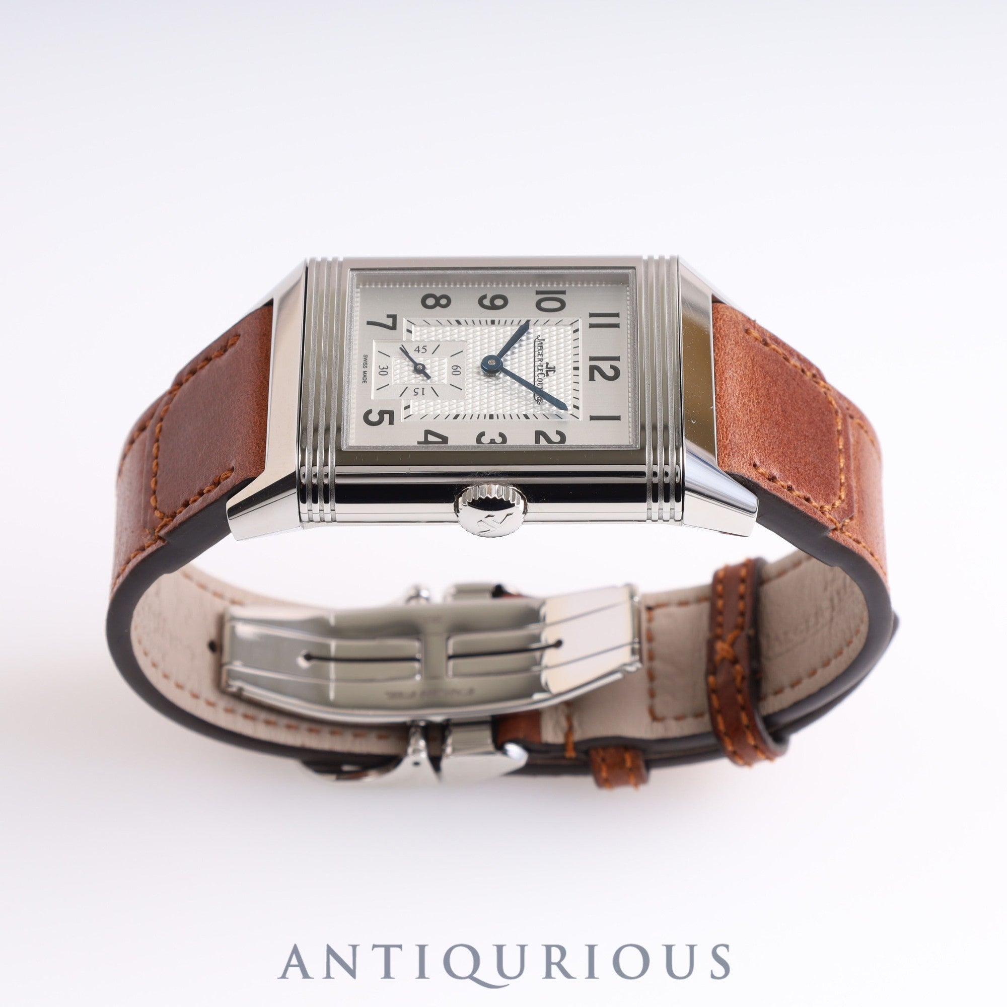Jaeger-LeCoultre Reverso Classic Large Duo Small Second 215.8.D4 (Q3848422) Manual winding SS Genuine leather strap Genuine buckle (SS) Silver / Black dial Box Warranty (2023)