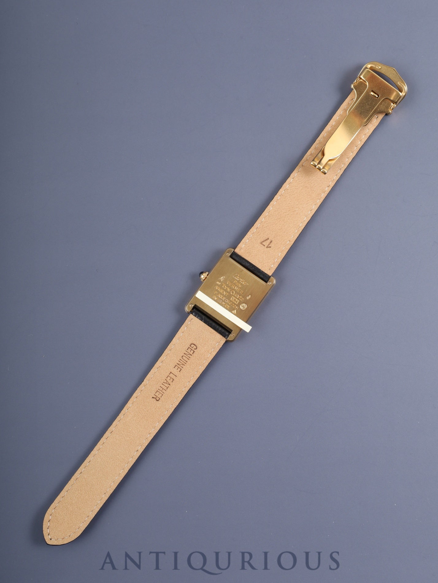 カルティエ マストタンク LM 590005 クォーツ Cal.690 SV925 革 純正Dバックル(GP) オパラン文字盤 箱 冊子 保証書(1996年) オーバーホール済み