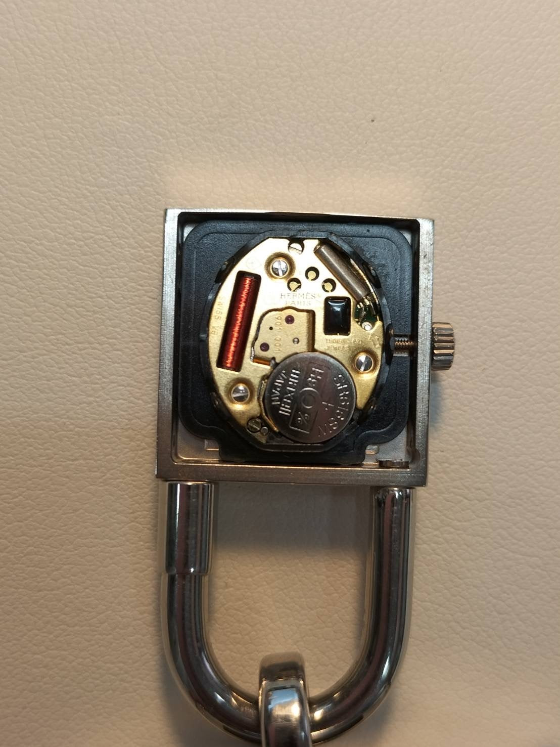 Hermes Kelly Watch KE1.210 Quartz Cal.901.001 SS Genuine leather strap (□F stamp: 2002) Genuine buckle (SS) Silver dial Box Booklet Card Warranty (2004) Overhauled