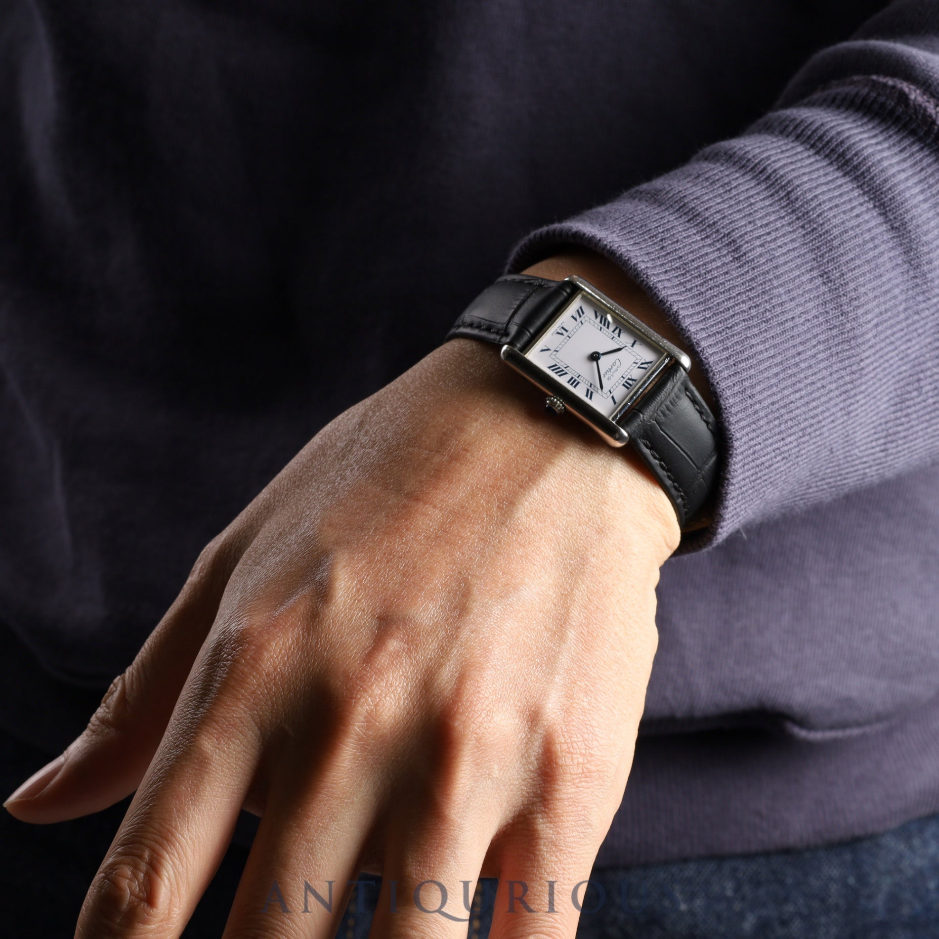 カルティエ マストタンク LM 690006 クォーツ Cal.690 SV925 革 純正尾錠(SS) ホワイトローマン文字盤 オーバーホール済み