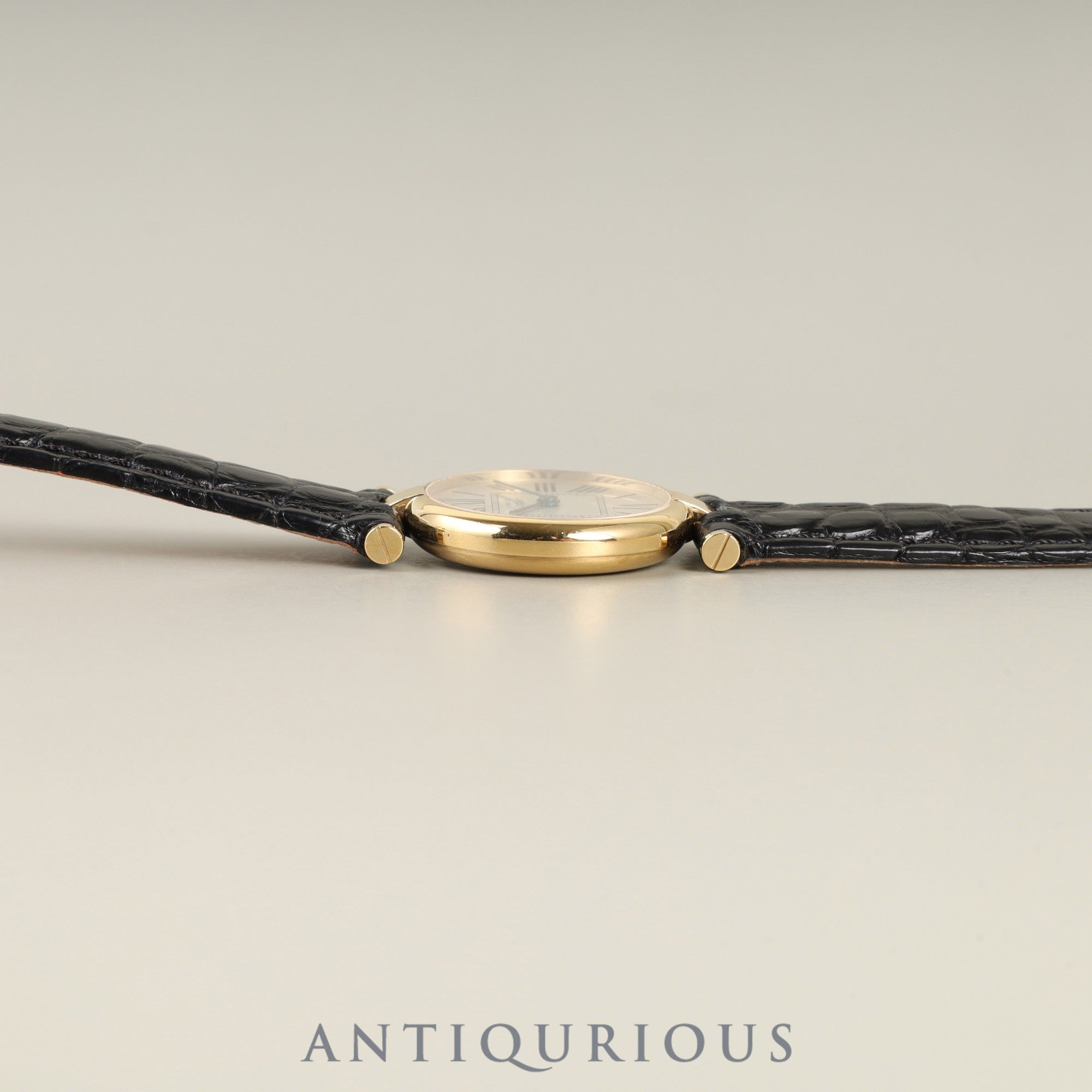 カルティエ マスト ヴァンドーム VLC SM 590004 クォーツ Cal.690 SV925 革 純正Dバックル(GP) オパラン文字盤 オーバーホール済み