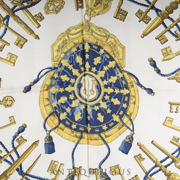 エルメス スカーフ カレ90 LES CLES 鍵 SILK100%