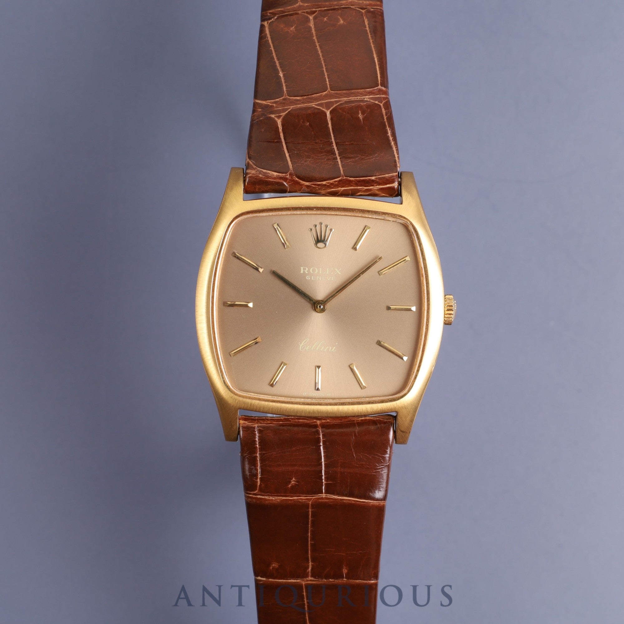 ロレックス チェリーニ 3805 手巻き Cal.1600 750 純正革ベルト 純正尾錠(GP)シャンパン文字盤 38番 1973年 オーバーホール済み