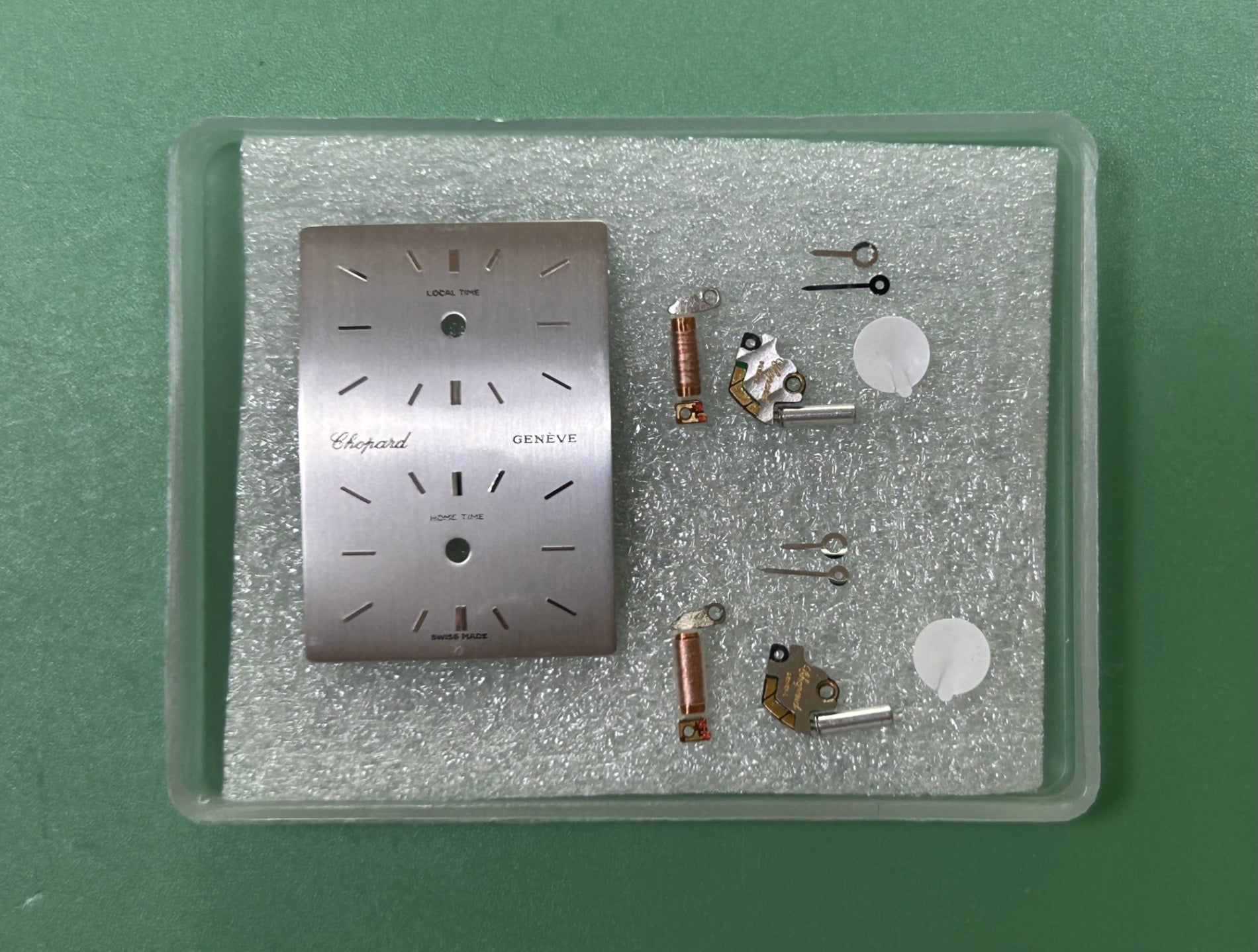 Chopard Dual Time 2240 Quartz Caliber - 18K Genuine Leather Strap Genuine Stainless Steel Buckle Silver Dial Overhauled