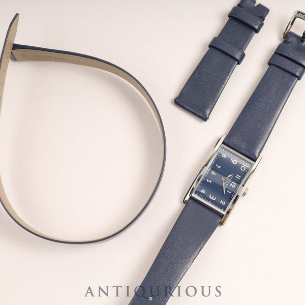 ティファニー イーストウエストミニ 34677344 クォーツ SS 革 純正尾錠(SS)アラビアネイビー文字盤