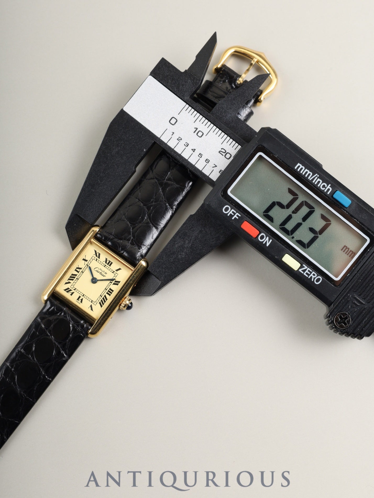 カルティエ マストタンク SM 5057001 クォーツ Cal.057 SV925 革 純正尾錠(GP)アイボリー文字盤(SWISS表記)箱 冊子 保証書(1995年/H7)オーバーホール済み