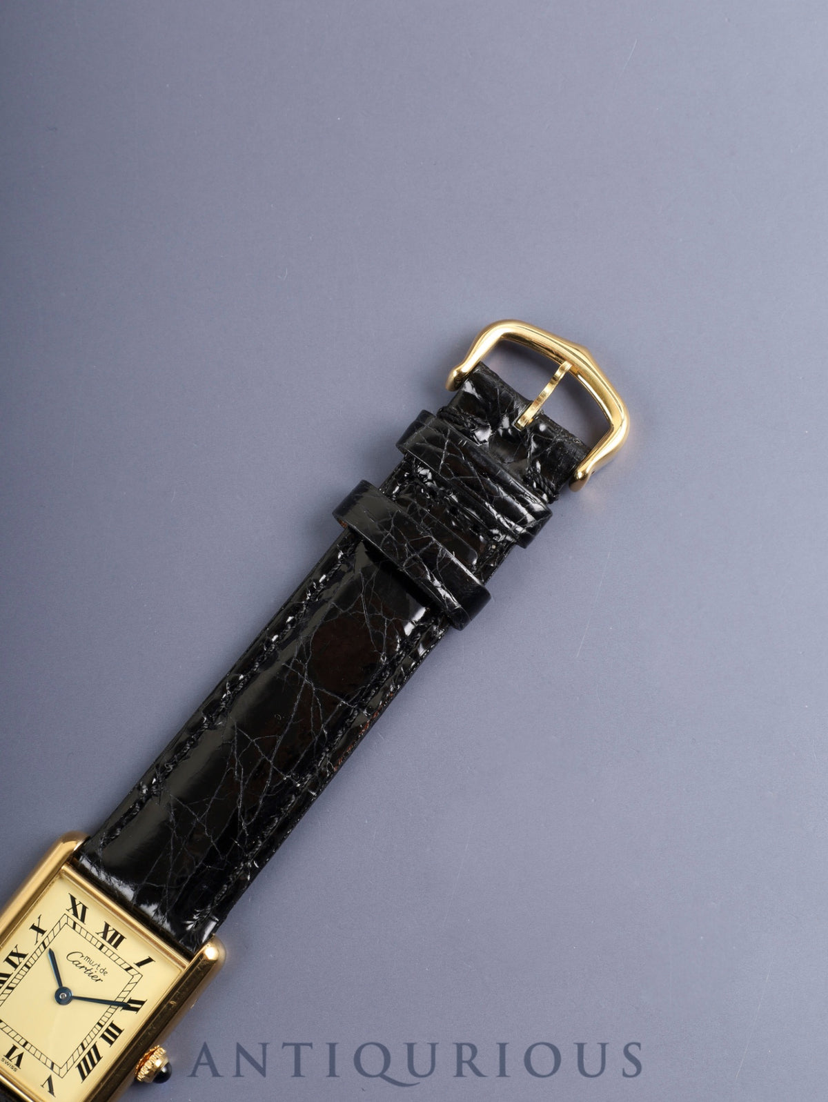 カルティエ マストタンク LM W1002753 / 590005 クォーツ Cal.90 SV925 革 純正ピンバックル(GP)アイボリーローマン文字盤(SWISS表記)保証書(1993年)オーバーホール済み