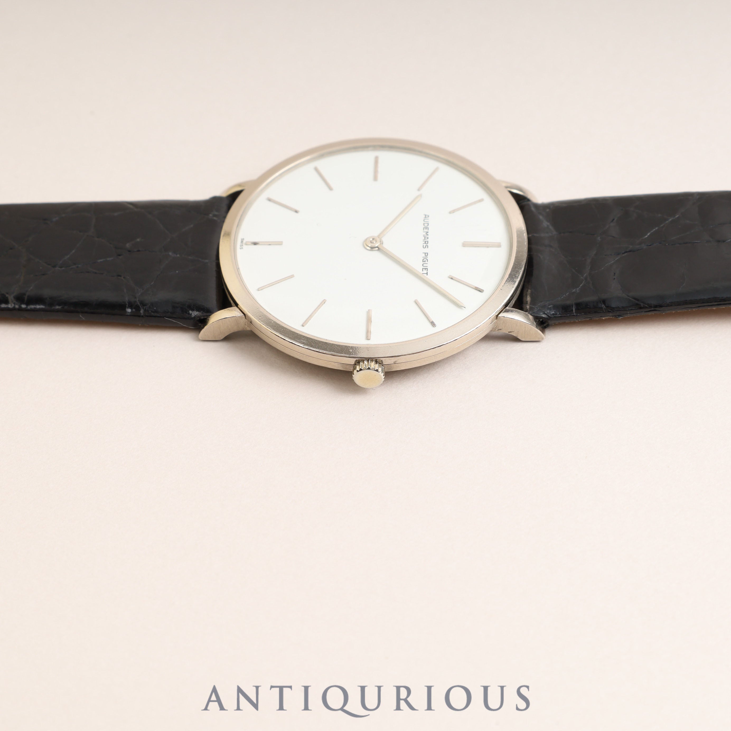 Audemars Piguet Extra Flat Hand-wound Cal.2090 750 Leather Genuine Buckle (750) White Dial 33.3mm 1976-1979