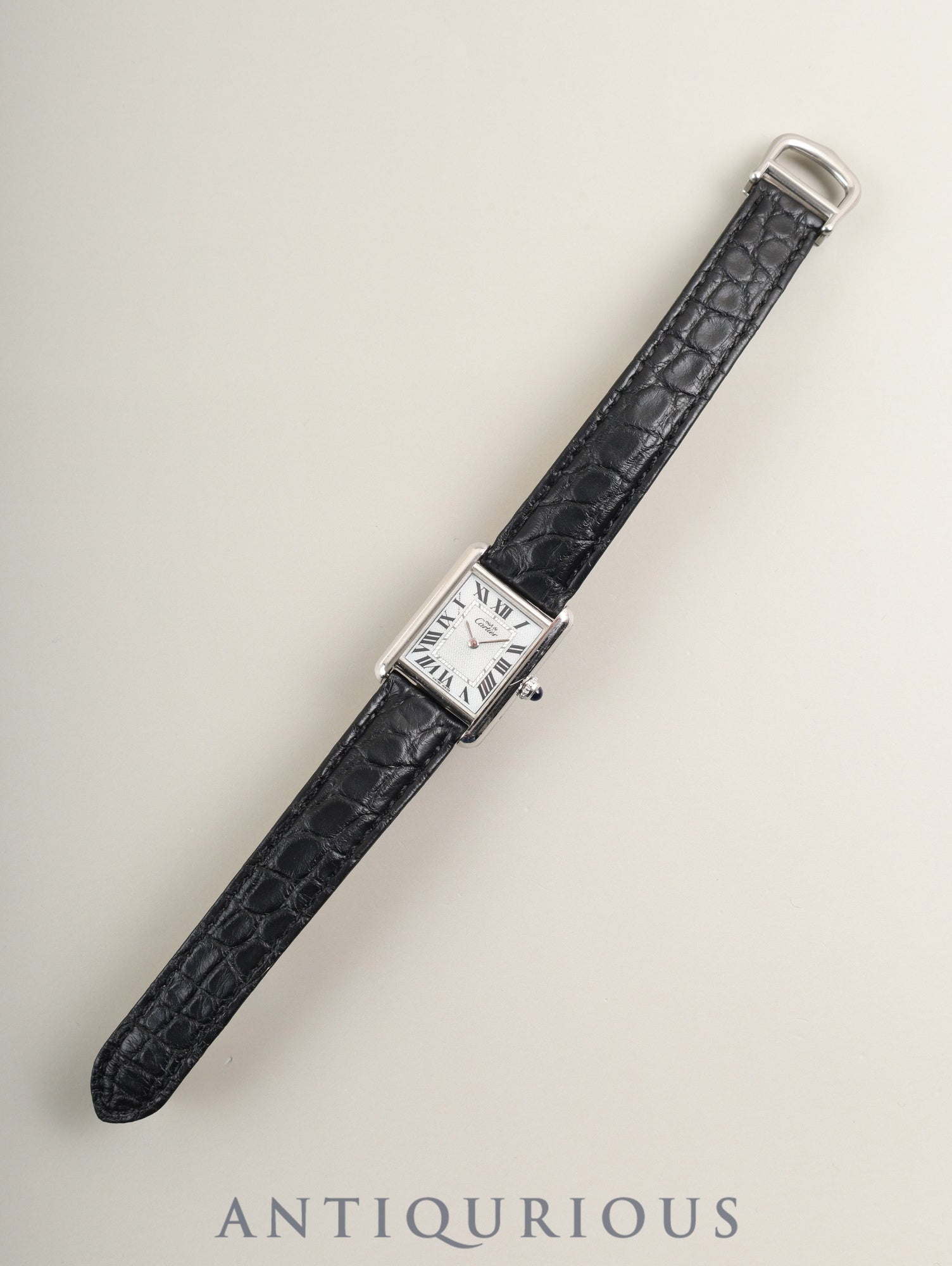 カルティエ マストタンク MM W1016530 / 2416 クォーツ Cal.057 SV925 純正革ベルト 純正Dバックル(SS) シルバーローマン文字盤(SWISS MADE表記 /クリスマス限定) 2000年頃 冊子 保証書 オーバーホール済み