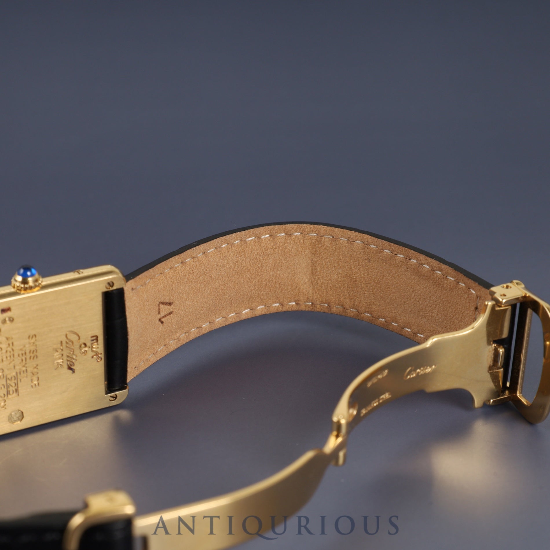 カルティエ マストタンク LM 1615 クォーツ Cal.90 SV925 革 純正Dバックル(GP) オパラン文字盤 オーバーホール済み