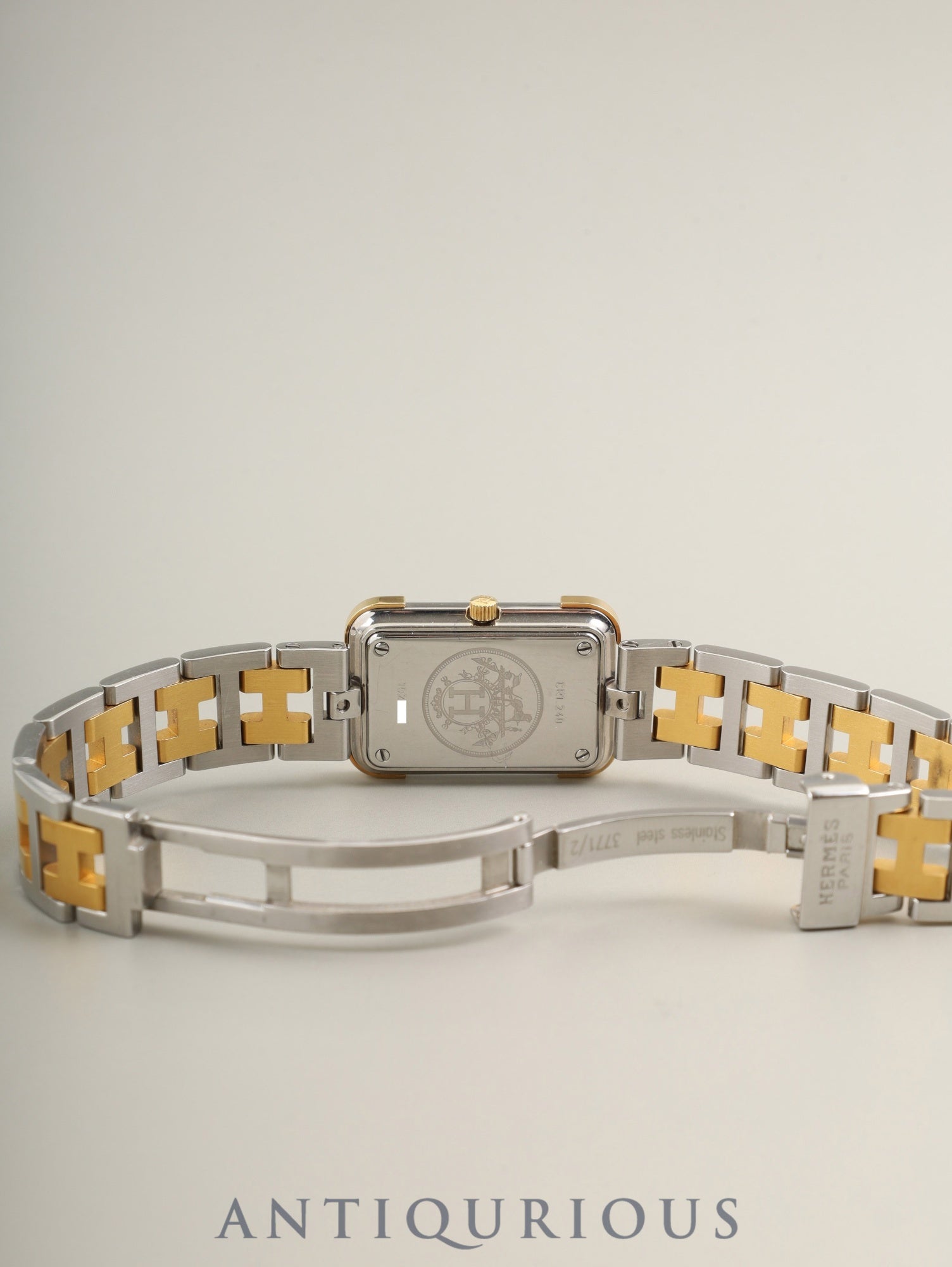 エルメス クロアジュール CR1.240 クォーツ Cal.976.001 SS/GP SS/GP ホワイト文字盤 オーバーホール済み