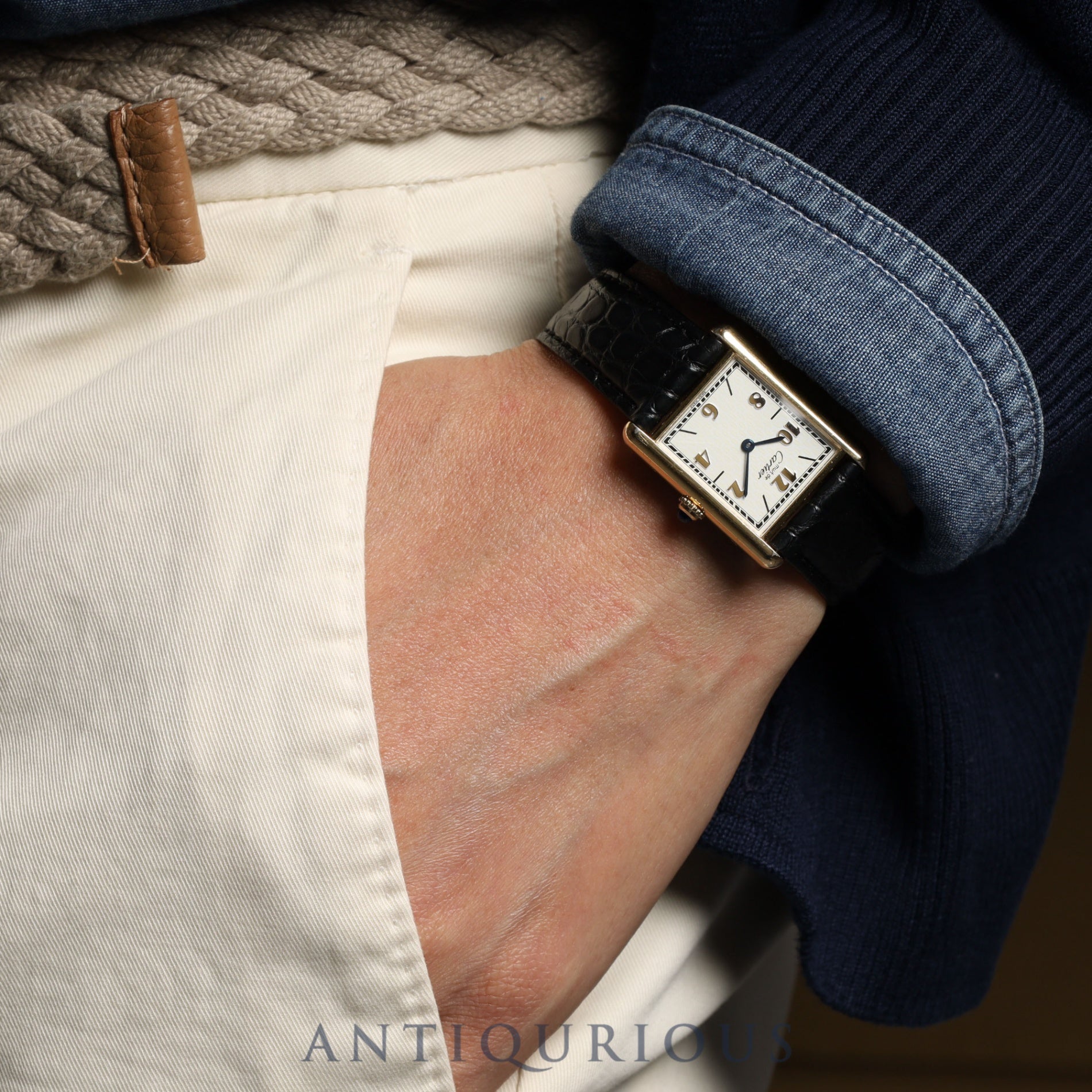 Cartier Must Tank LM QZ590005 SV925 Leather Genuine D-buckle Arabic dial Box Cartier boutique complete service