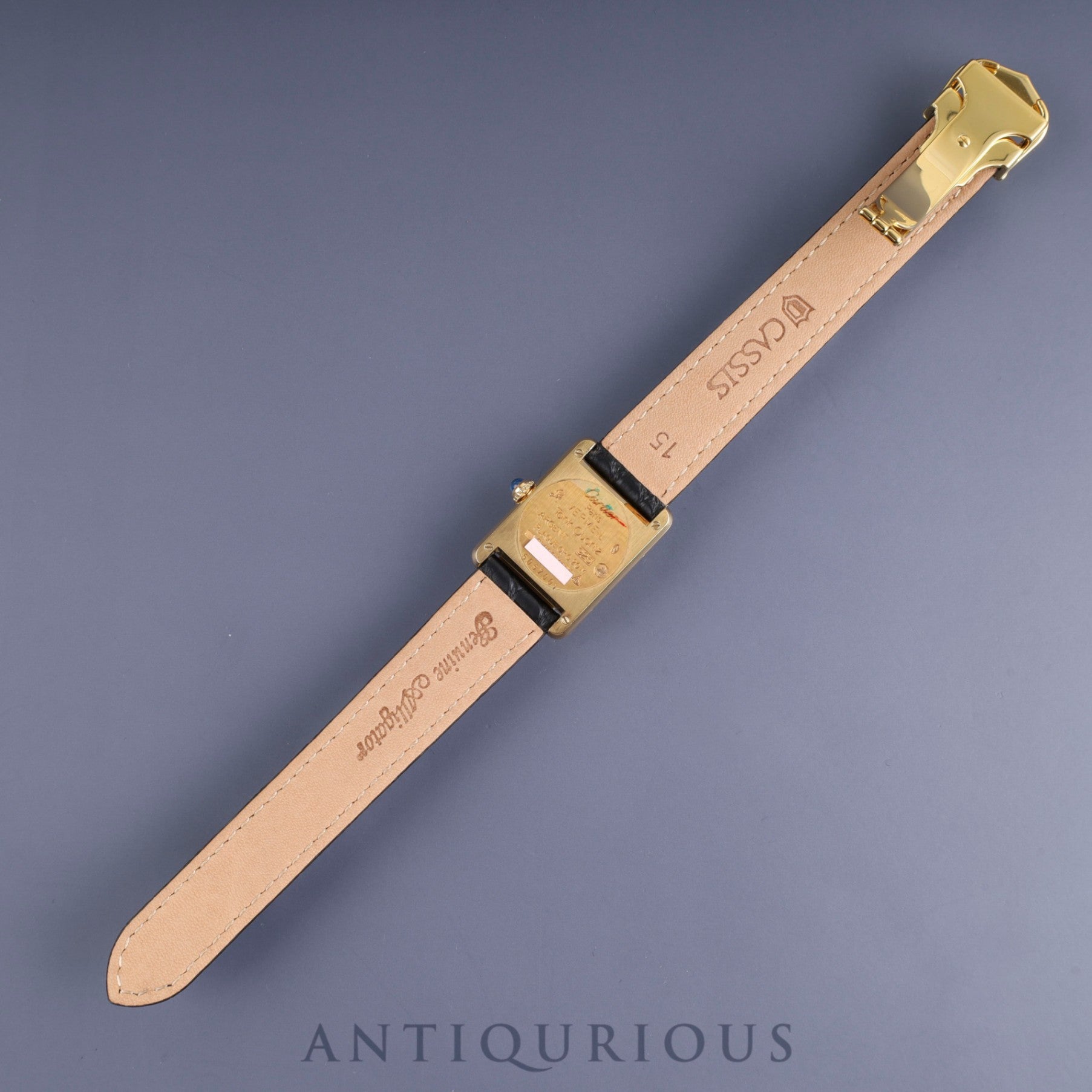 Cartier Must Tank SM W1005554 / 5057001 Quartz Cal.057 SV925 Leather Genuine D-buckle (GP) Opalan dial Genuine replacement belt Box Warranty (1992) Overhauled