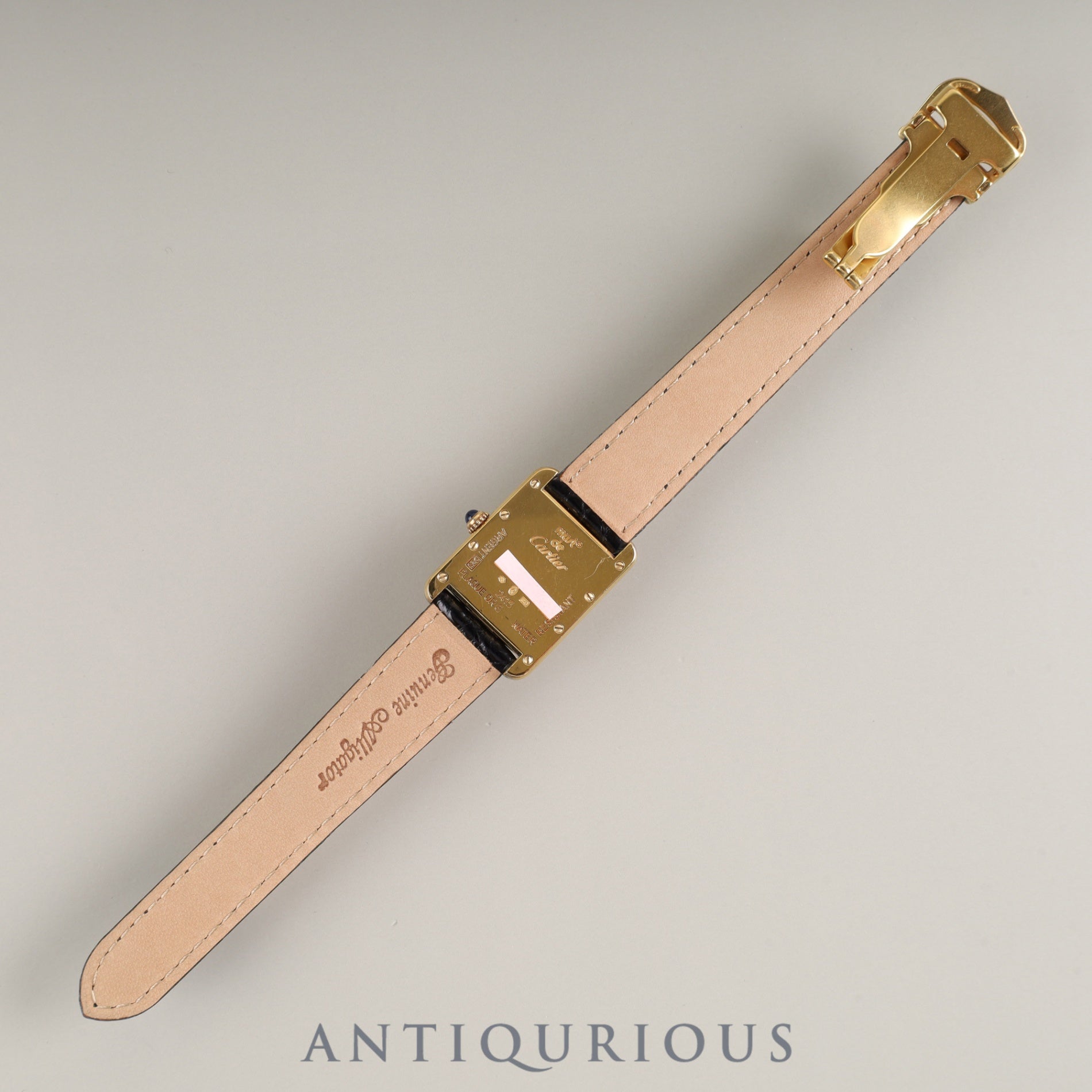 カルティエ マストタンク MM 2415 クォーツ Cal.057 SV925 革 純正Dバックル(GP) アイボリーローマン文字盤 オーバーホール済み