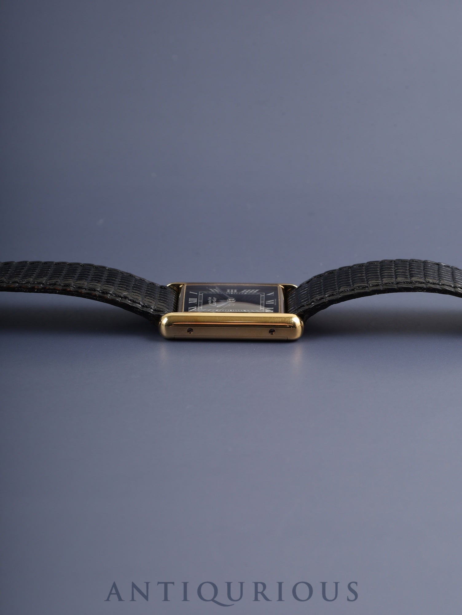 カルティエ マストタンク LM 19749 13 手巻き SV925 純正革ベルト 純正尾錠(GP) ブラックローマン文字盤 保証書(1987年) カルティエブティックにてコンプリートサービス済み