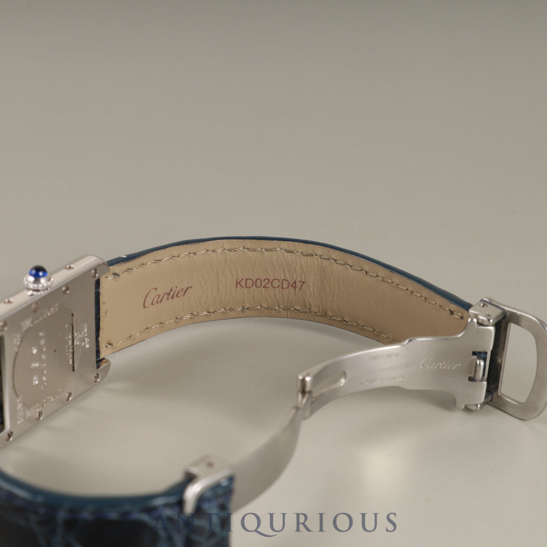 カルティエ マストタンク MM 2416 クォーツ Cal.057 SV925 純正革ベルト(使用感あり) 純正Dバックル(SS) ピンクローマン文字盤 クリスマス限定 オーバーホール済み