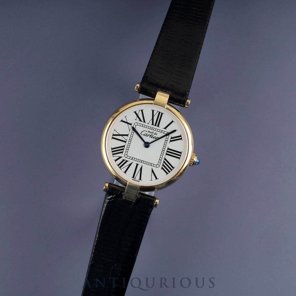 Cartier Must Vendome VLC LM 590003 Quartz SV925 Leather Genuine Buckle (GP) Opalan Dial Completely serviced at a Cartier boutique