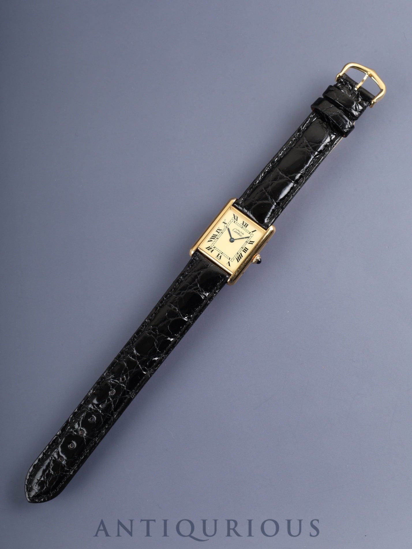 Cartier Must Tank LM 590005 Quartz Cal.90 SV925 Leather Original Pin Buckle (GP) Ivory Roman Dial (SWISS marking) Booklet Overhauled