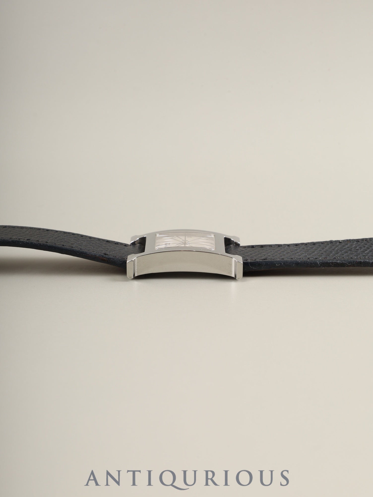 Hermès H Watch Double Tour HH1.210 Quartz Caliber 901.001 Stainless Steel with Genuine Leather Strap (T Stamp: 2015) and Genuine Buckle (SS). White Dial. Includes Box, Warranty Card, and Booklet. Overhauled.