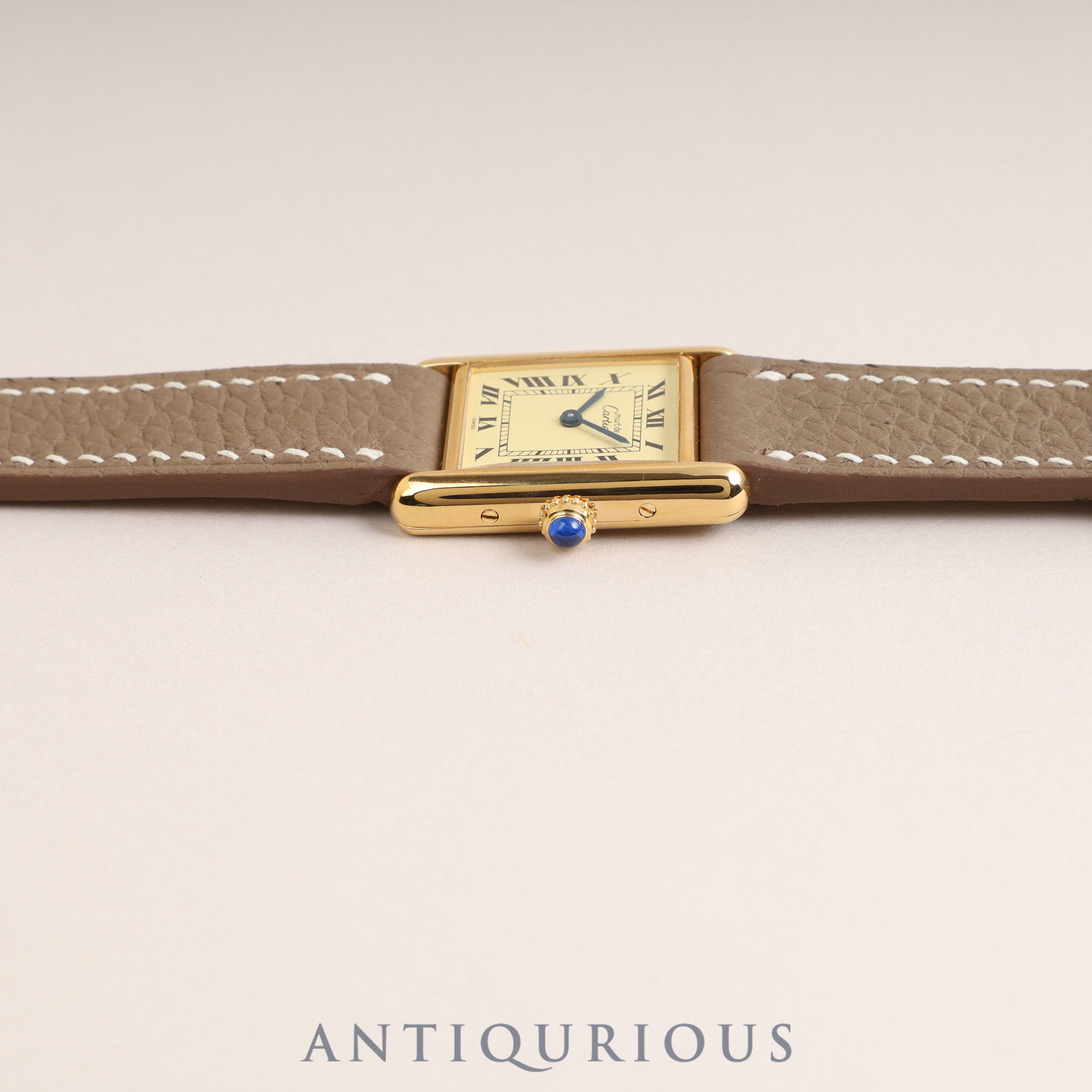 Cartier Must Tank SM Ivory Roman Dial 5057001 Ivory Roman Dial Quartz SV925 Leather Genuine Buckle (GP) Inner Box Booklet