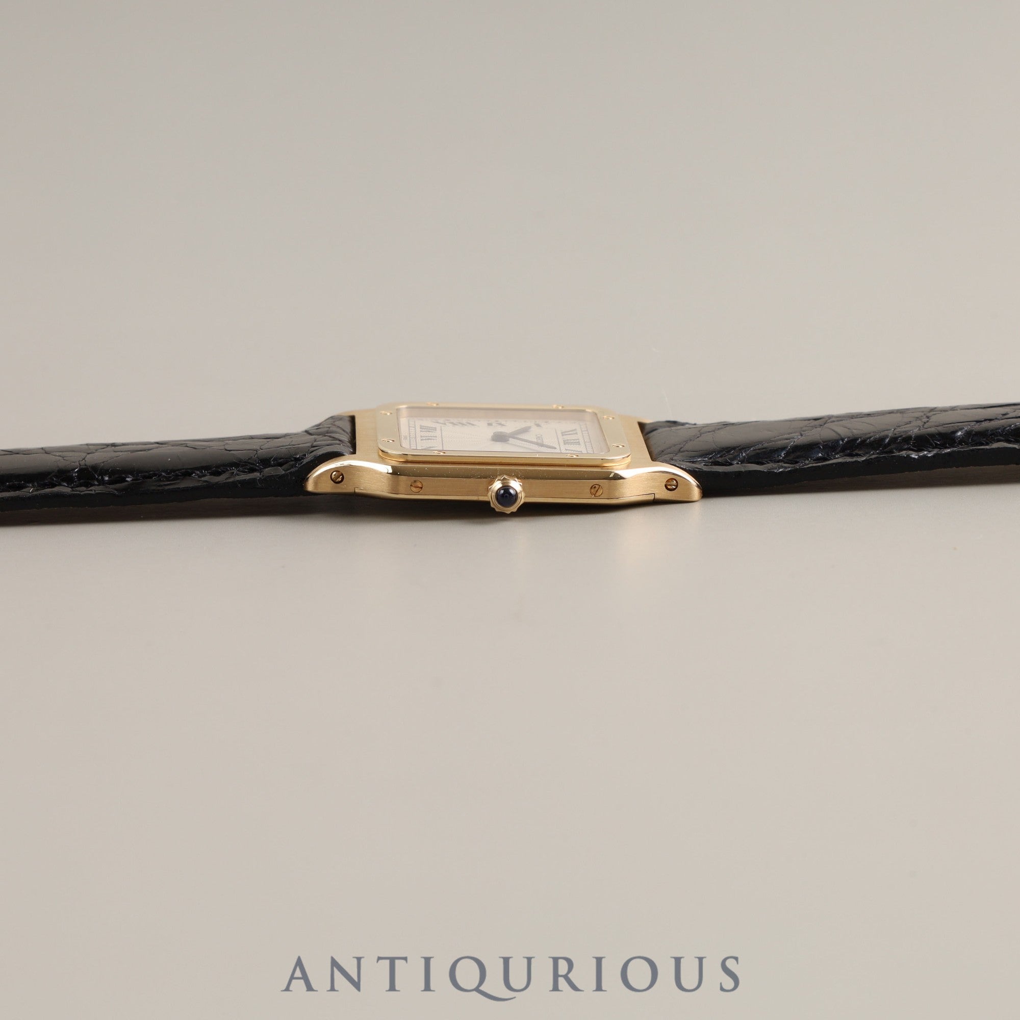 Cartier Santos Dumont Extra Slim W1505453 Manual winding Cal.21MC 750YG Leather Genuine buckle (750) Guilloché Ivory dial Box