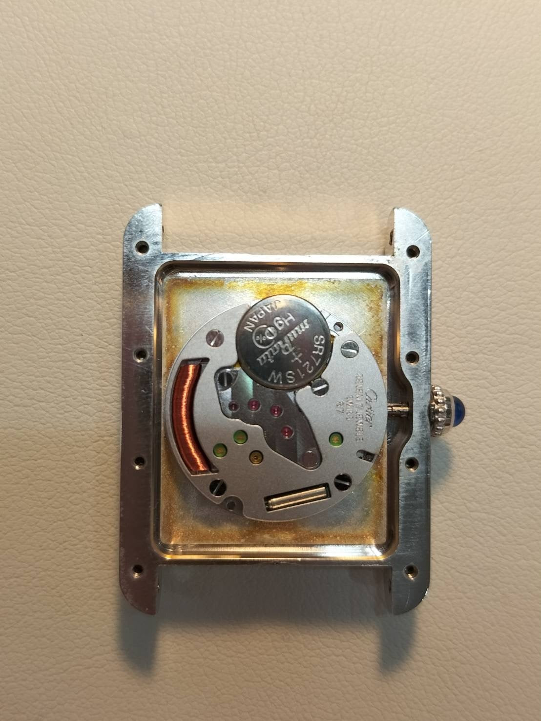 カルティエ マストタンク GM(XL) W1014154 / 2414 クォーツ Cal.87 SV925 革 純正尾錠(SS)ホワイト飛びローマン文字盤 オーバーホール済み