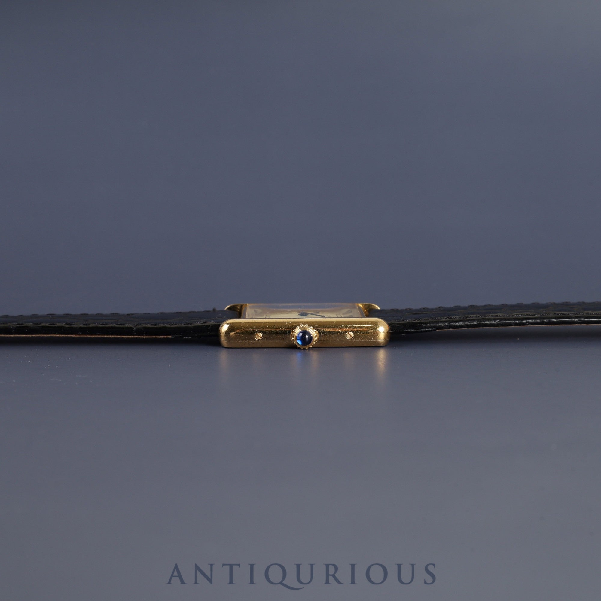 カルティエ マストタンク LM 590005 クォーツ Cal.90 SV925 革 純正尾錠(GP) アイボリーローマン文字盤 1982年頃~1995年頃 オーバーホール済み