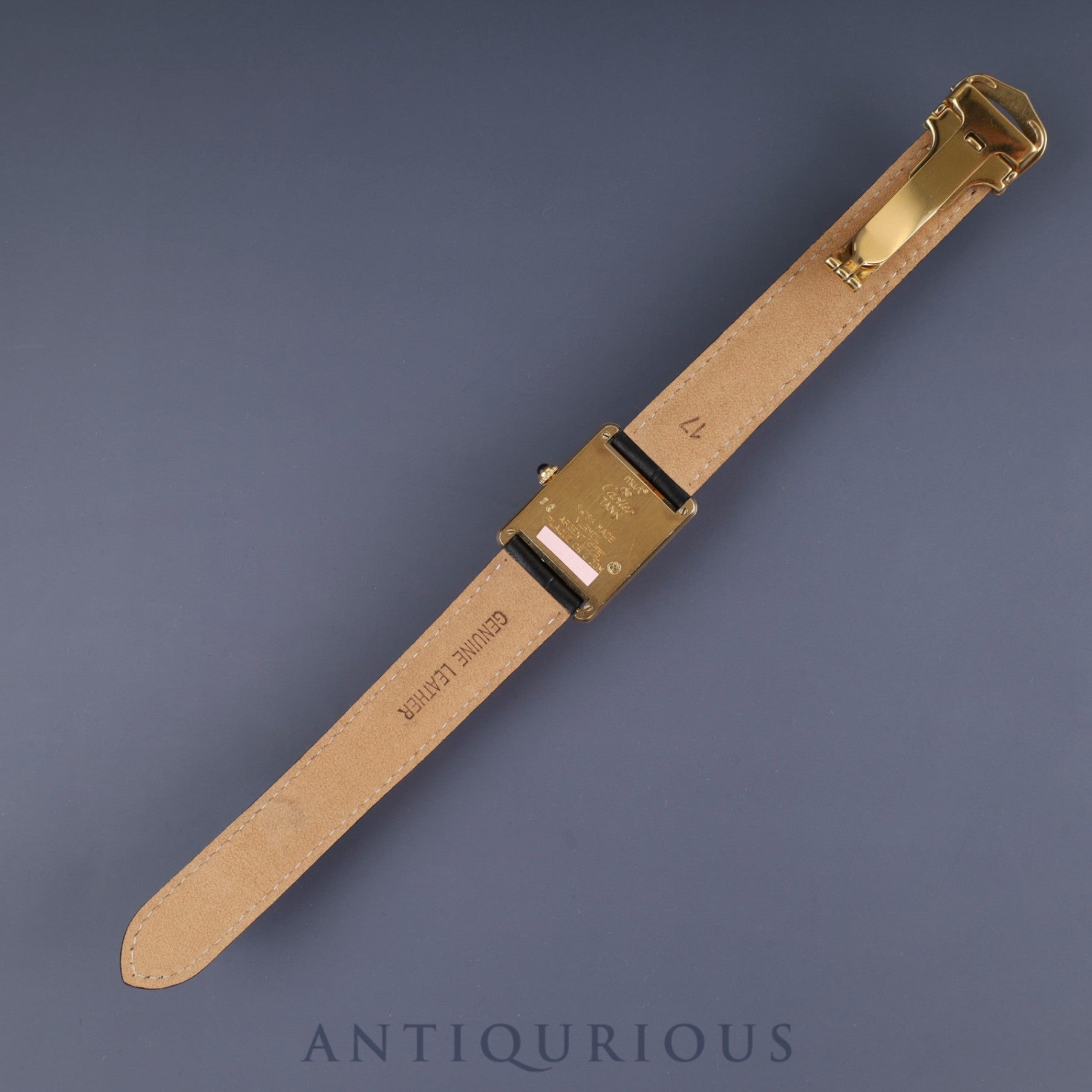 Cartier Must Tank LM W1002754 / 1615 Quartz Cal.90 SV925 Leather Genuine D-buckle (GP) Ivory Roman dial 1996-1998 Overhauled
