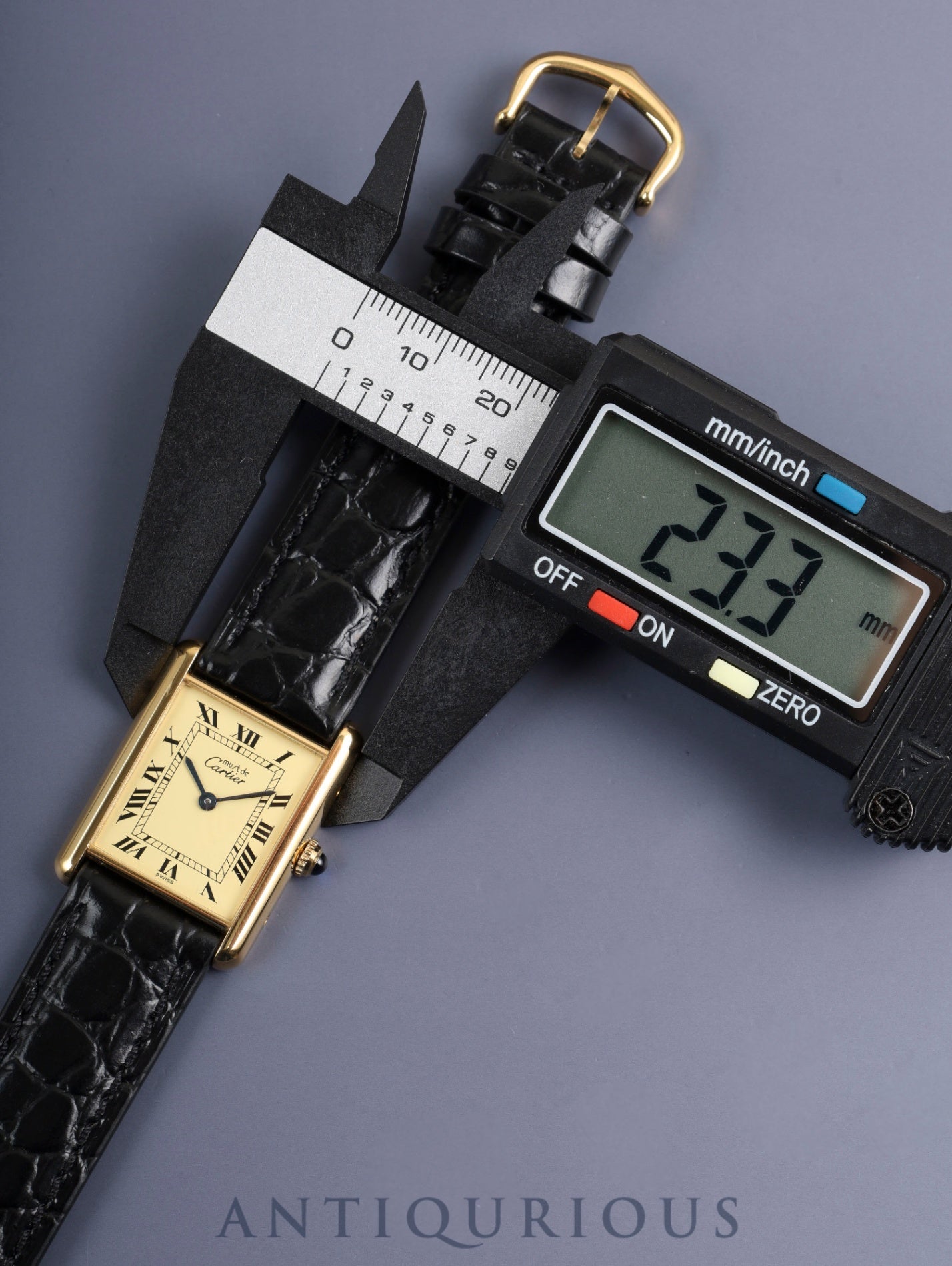 カルティエ マストタンク LM 1615 クォーツ SV925 革 純正尾錠(GP)アイボリーローマン文字盤(SWISS表記) オーバーホール済み