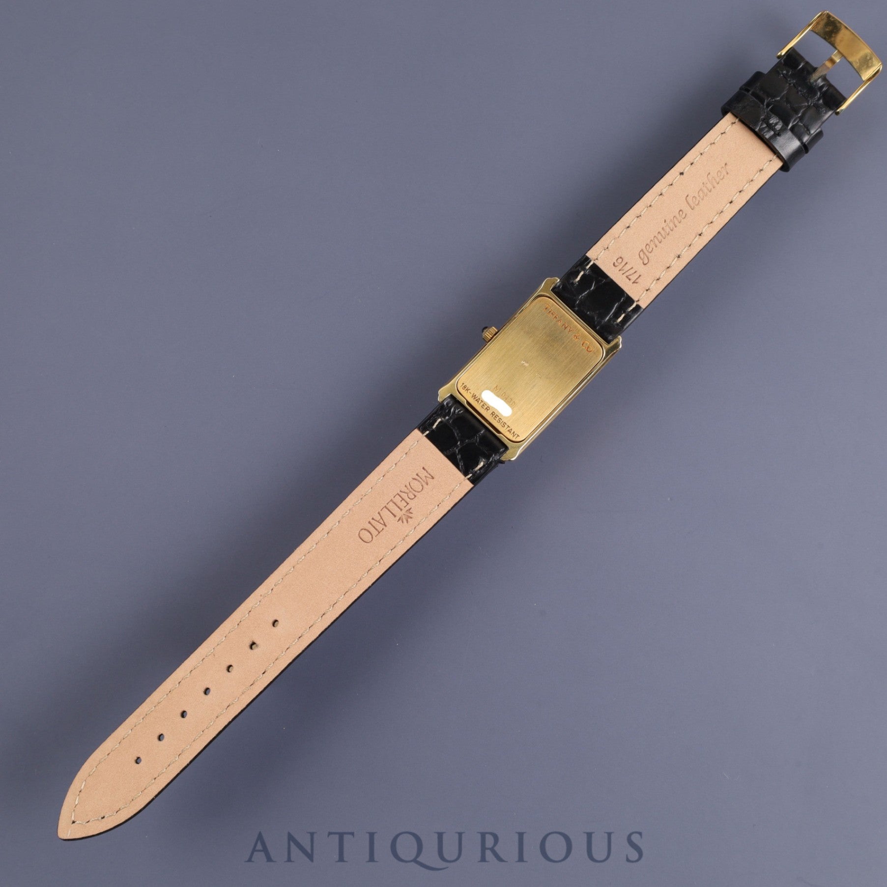 Tiffany Classic M0430 Quartz YG Leather Genuine Buckle (GP) White Dial Box Warranty (1994)