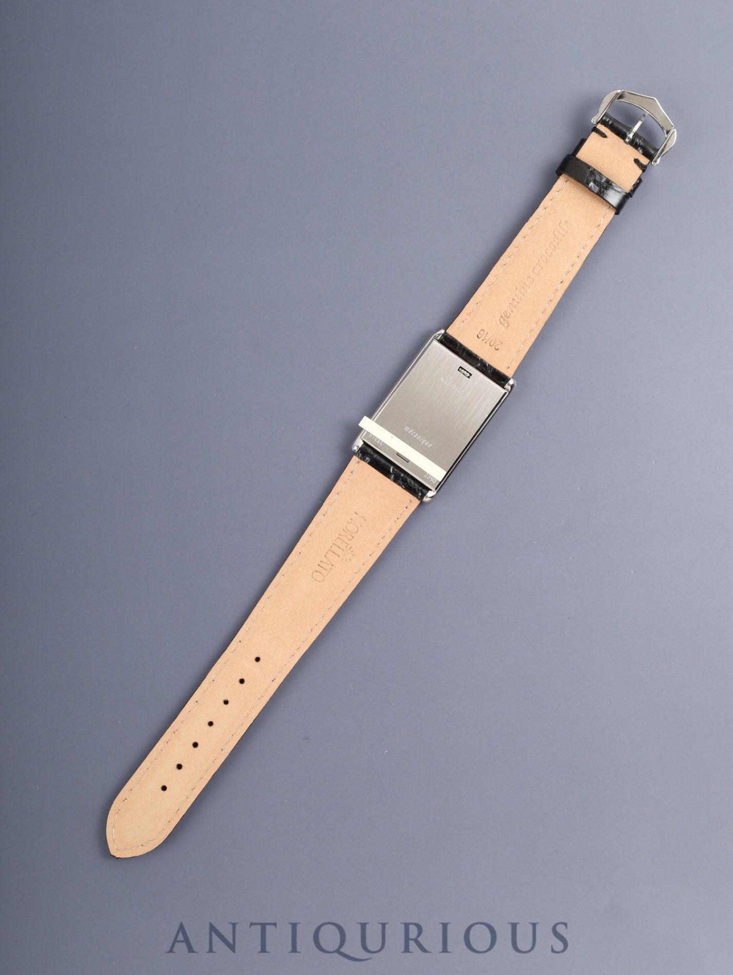 カルティエ タンク バスキュラント LM W1011358 / 2390 手巻き Cal.061 SS 革 純正ピンバックル(SS) ホワイトローマン文字盤 箱 保証書 オーバーホール済み