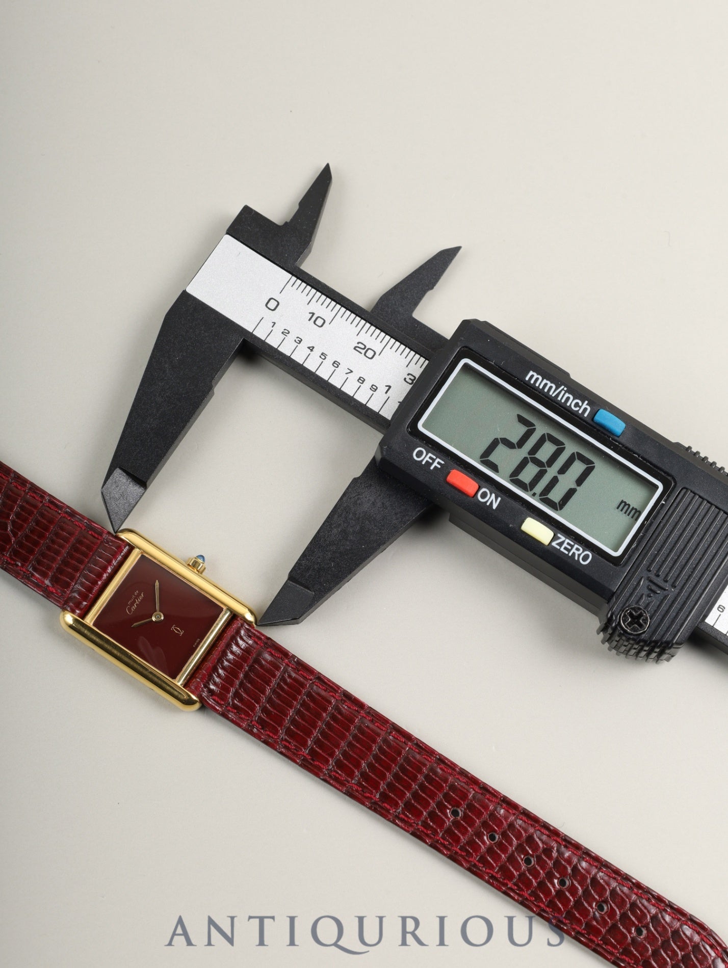 Cartier Must Tank SM 3 66001 Quartz Cal.66 SV925 Leather Original Pin Buckle (GP) Garnet Dial / Bordeaux Dial (SWISS marking) Overhauled, Polished